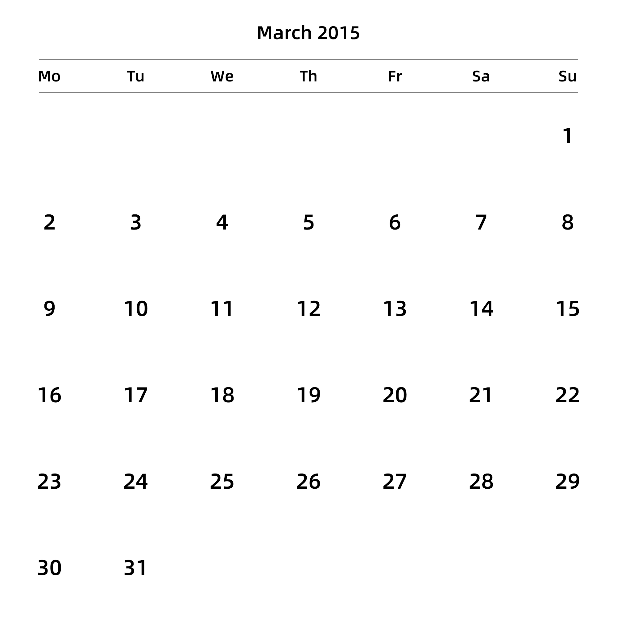 英文版 周一开始