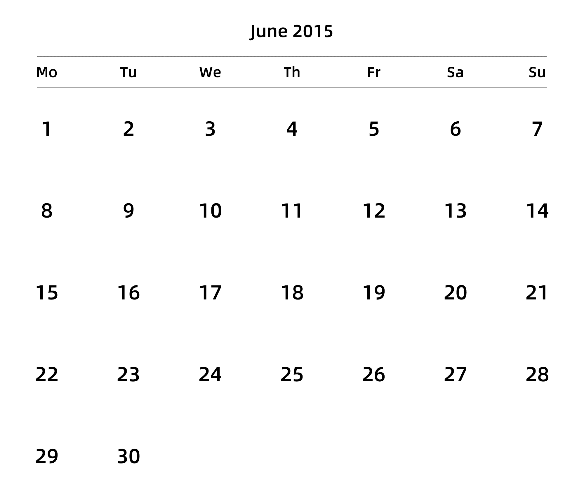 英文版 周一开始