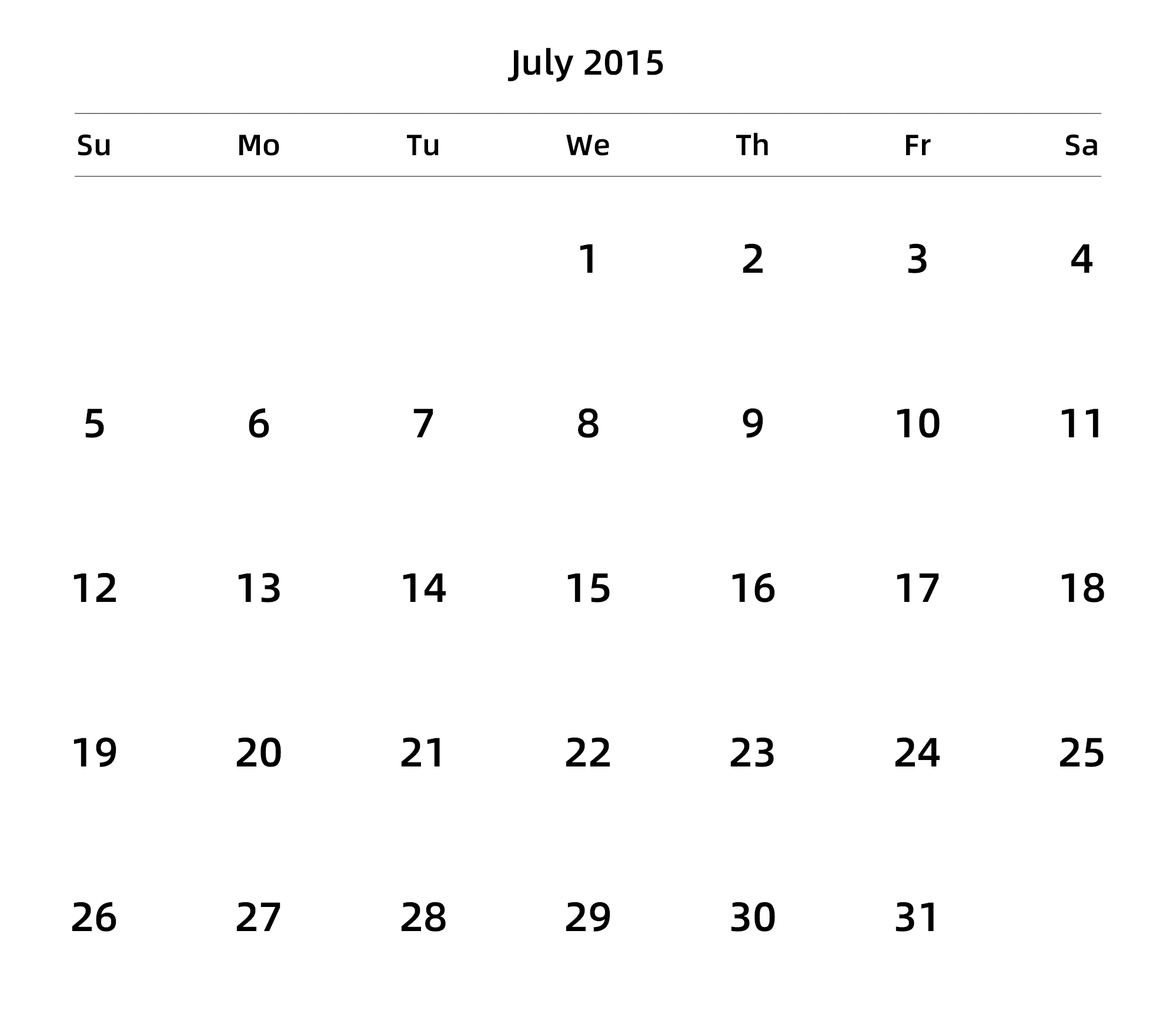 英文版 周日开始