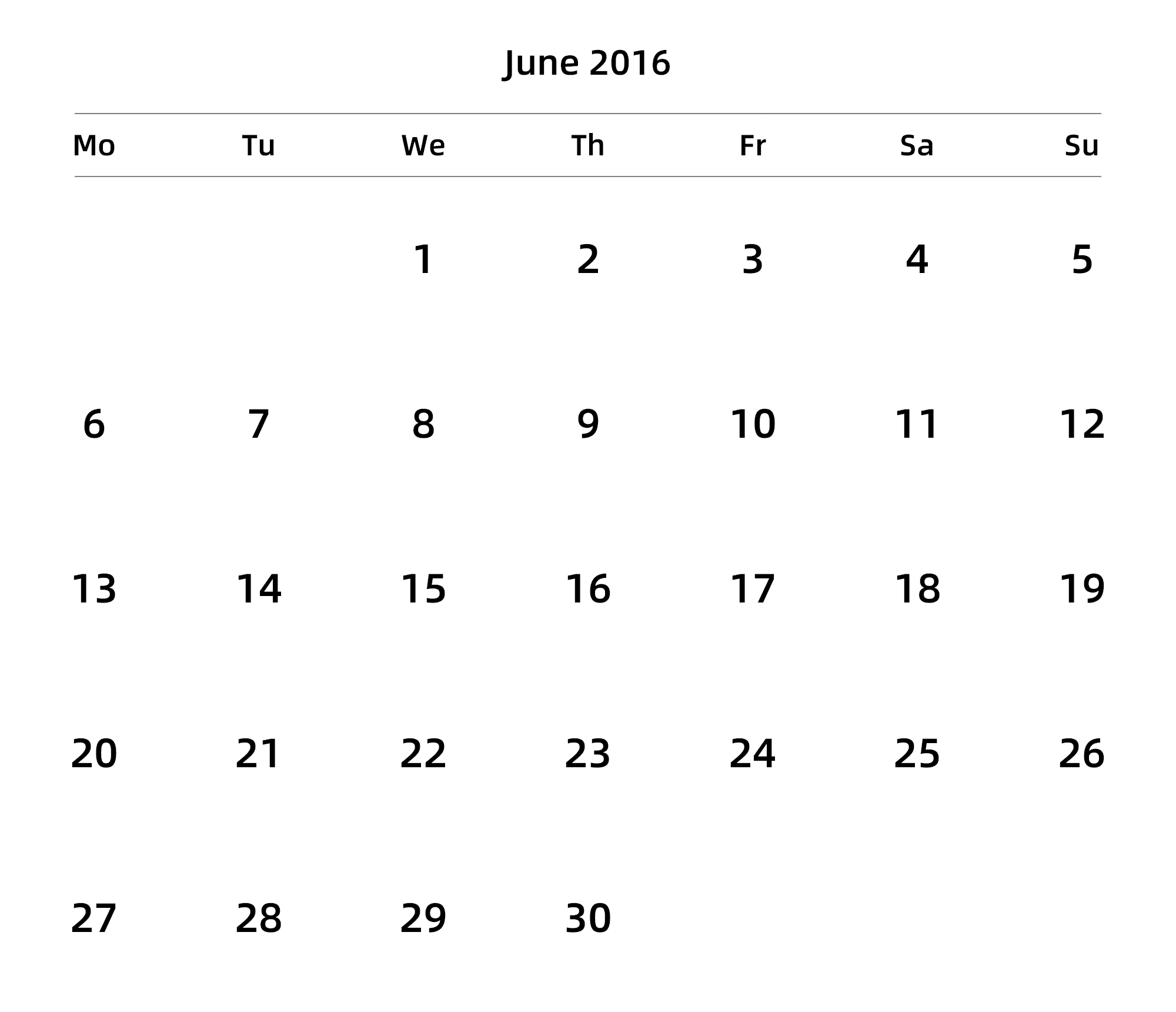 英文版 周一开始