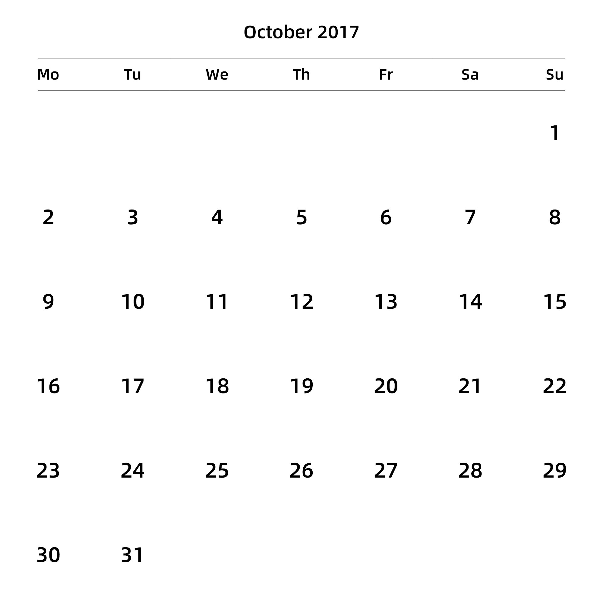 英文版 周一开始 带节假日调休安排
