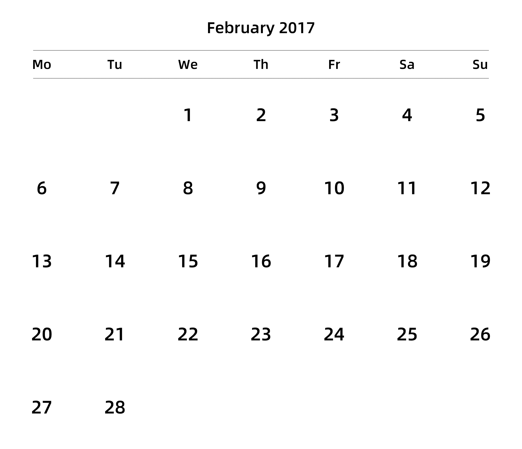 英文版 周一开始