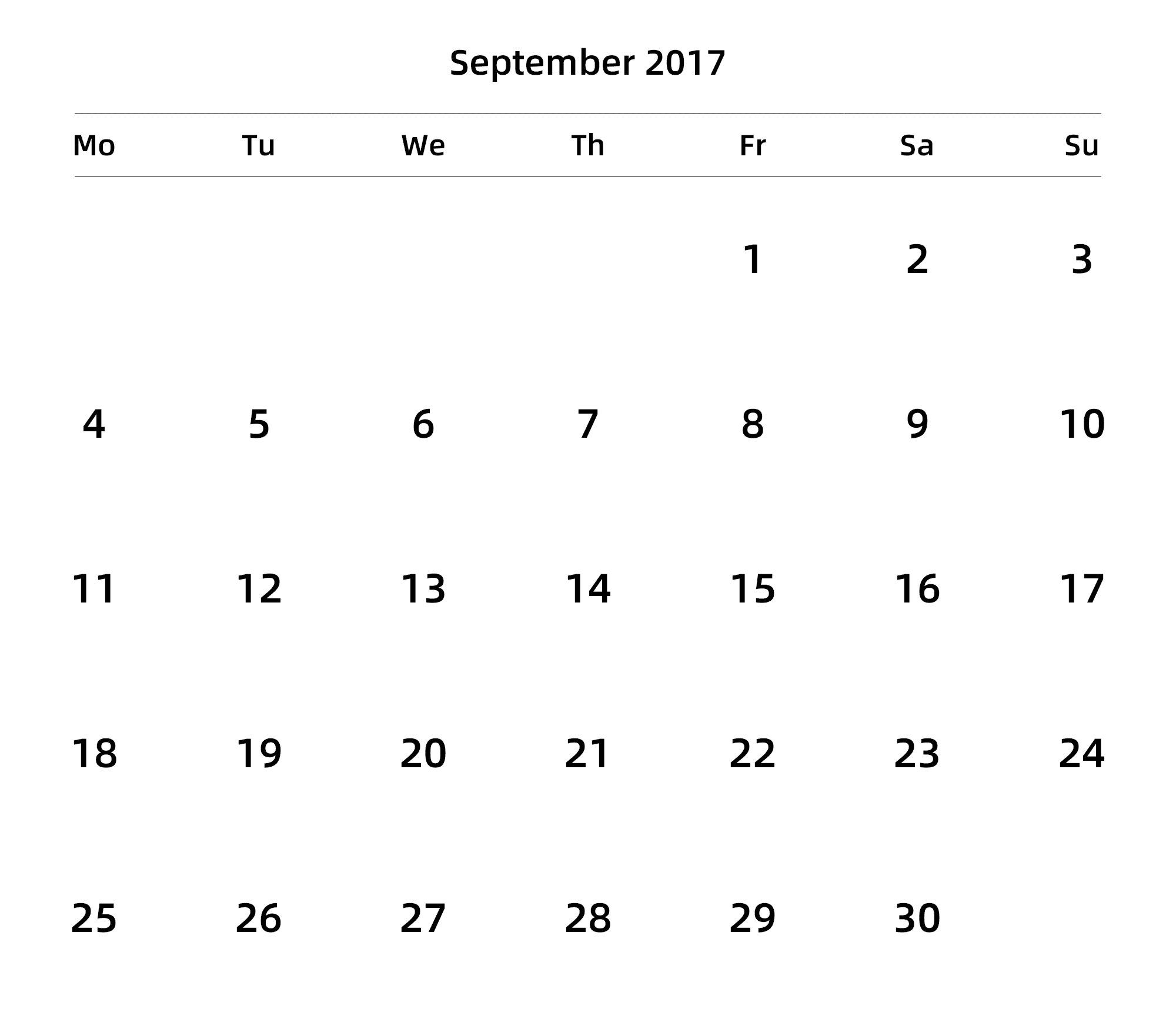 英文版 周一开始