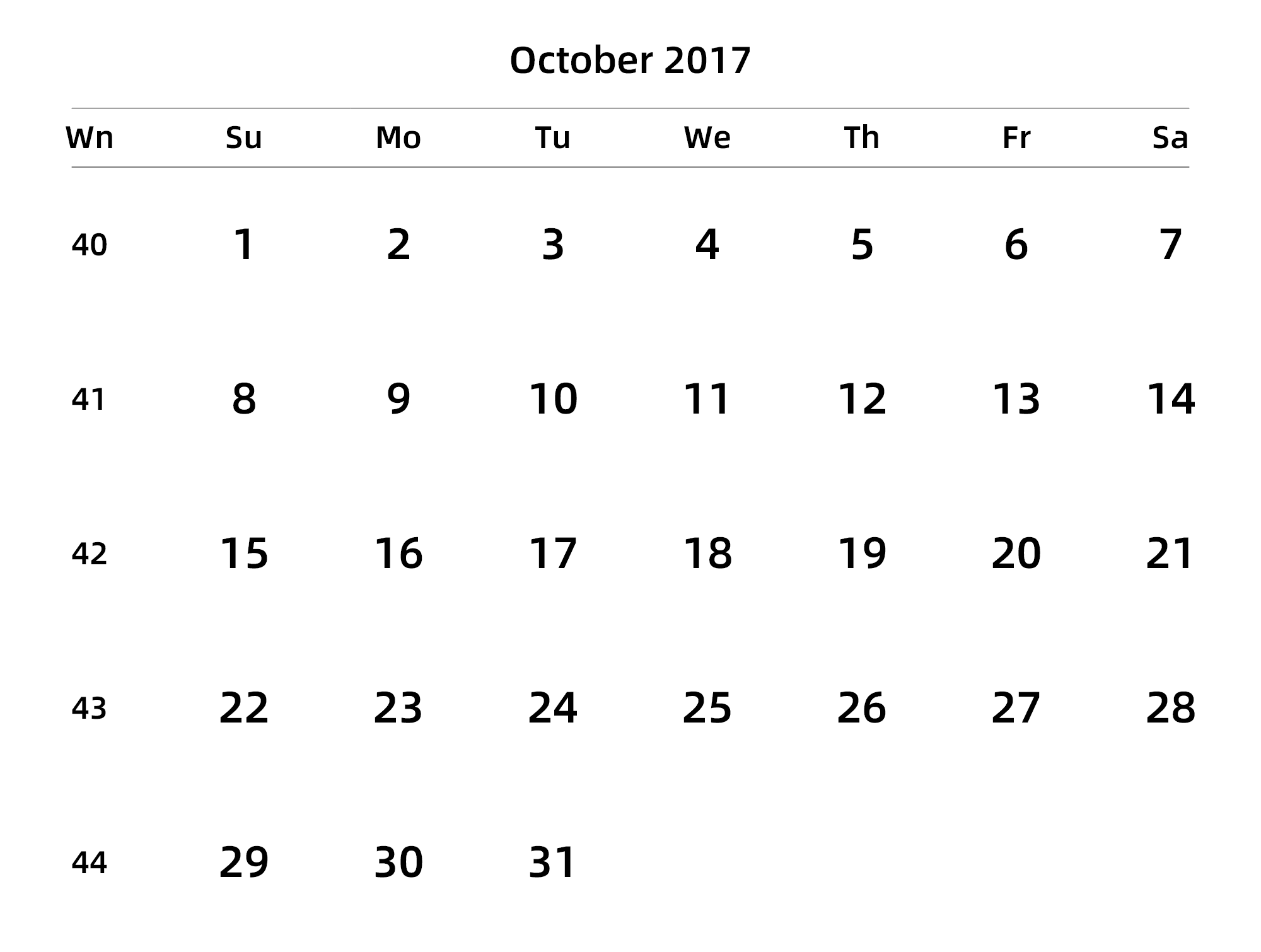 英文版 周日开始 带周数 带节假日调休安排
