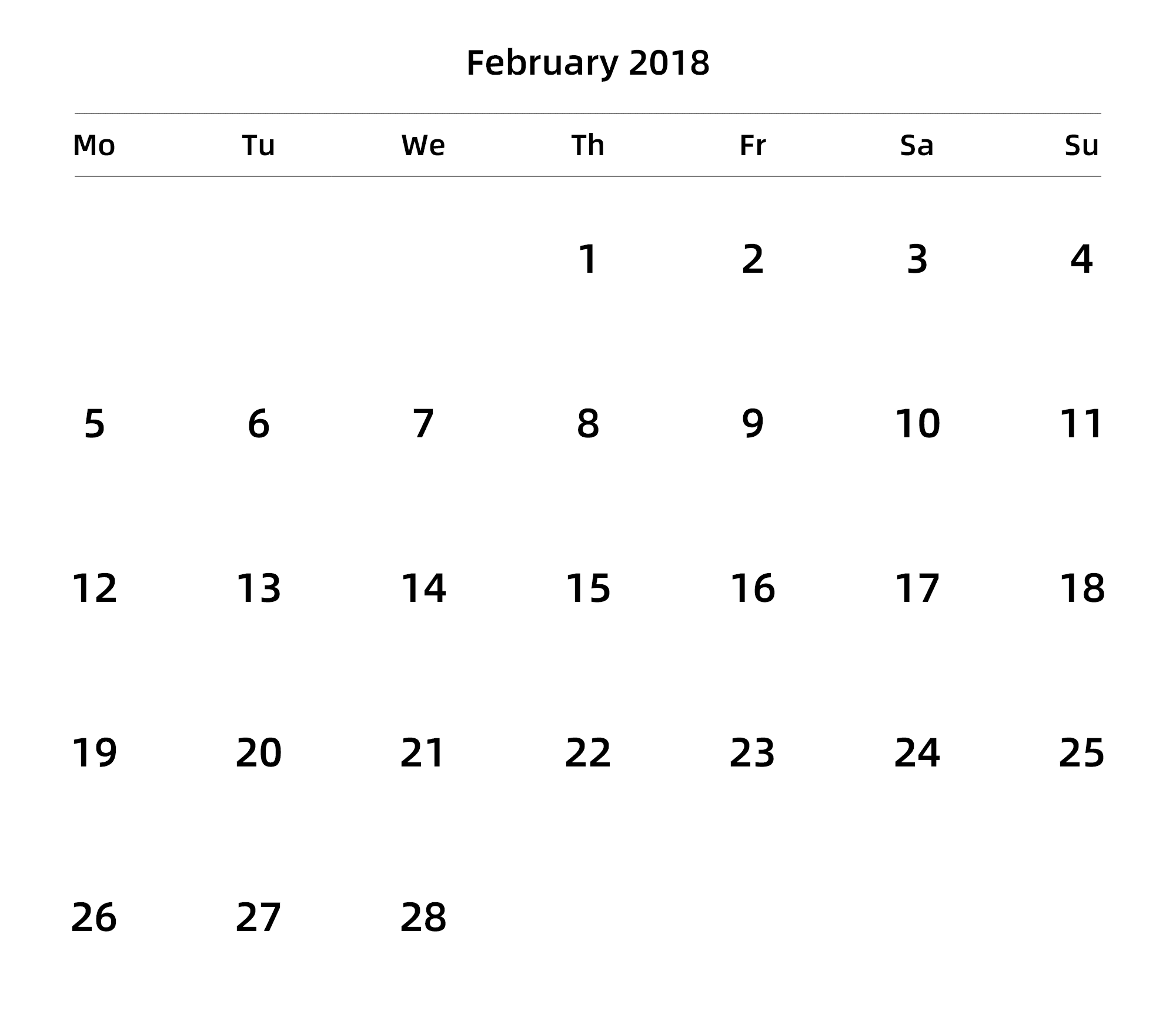 英文版 周一开始