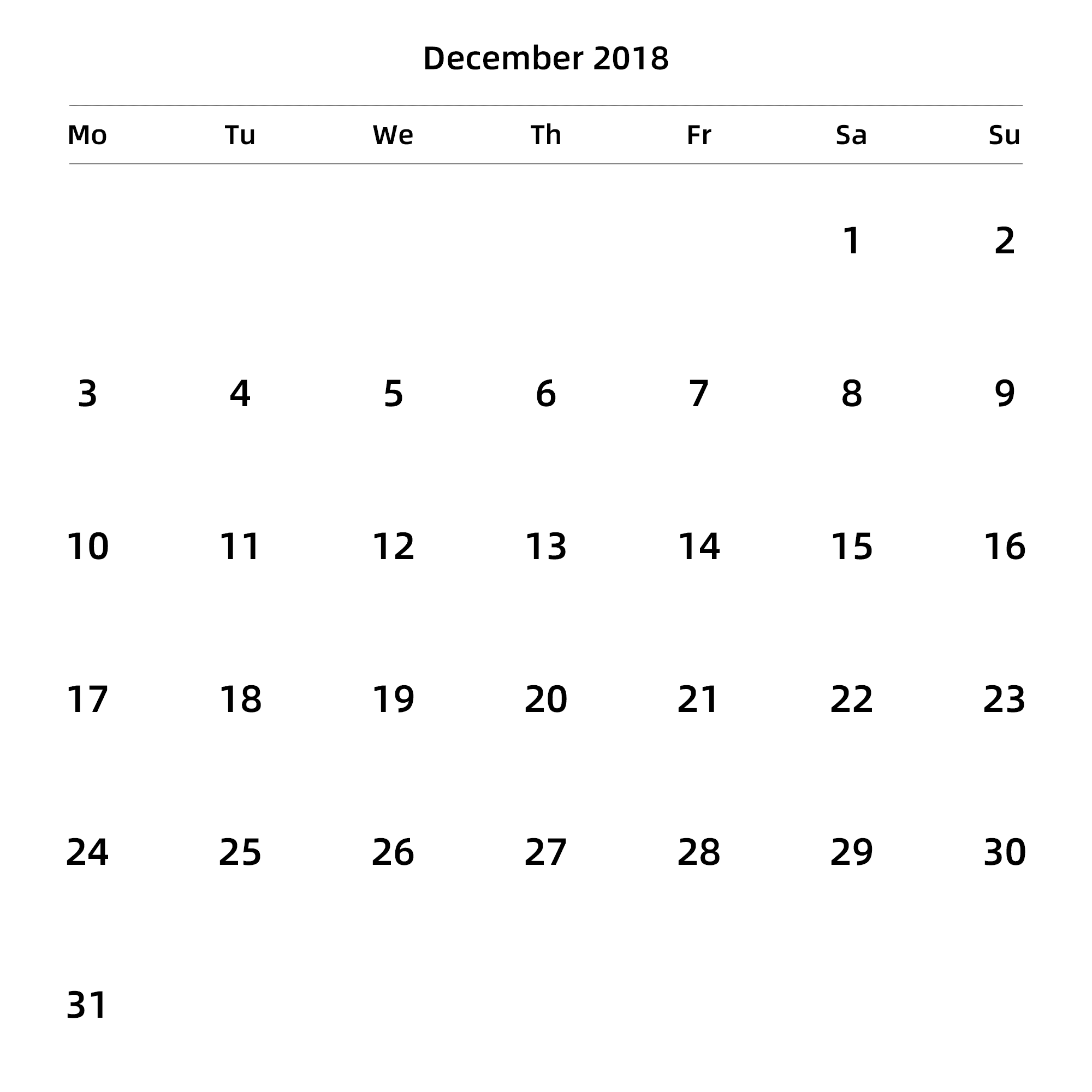 英文版 周一开始