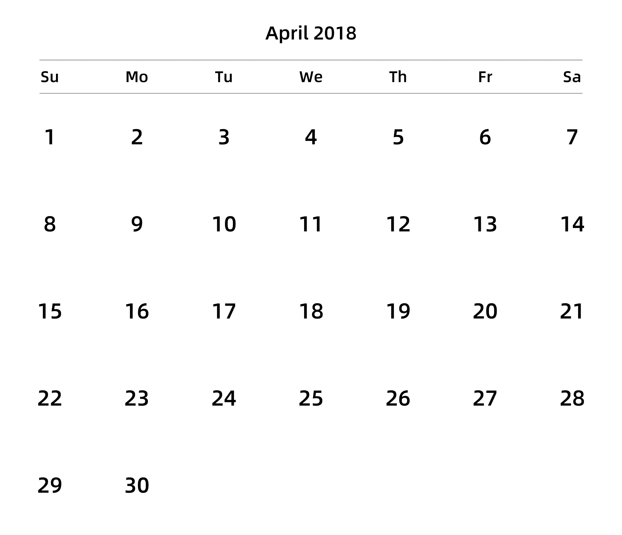 英文版 周日开始