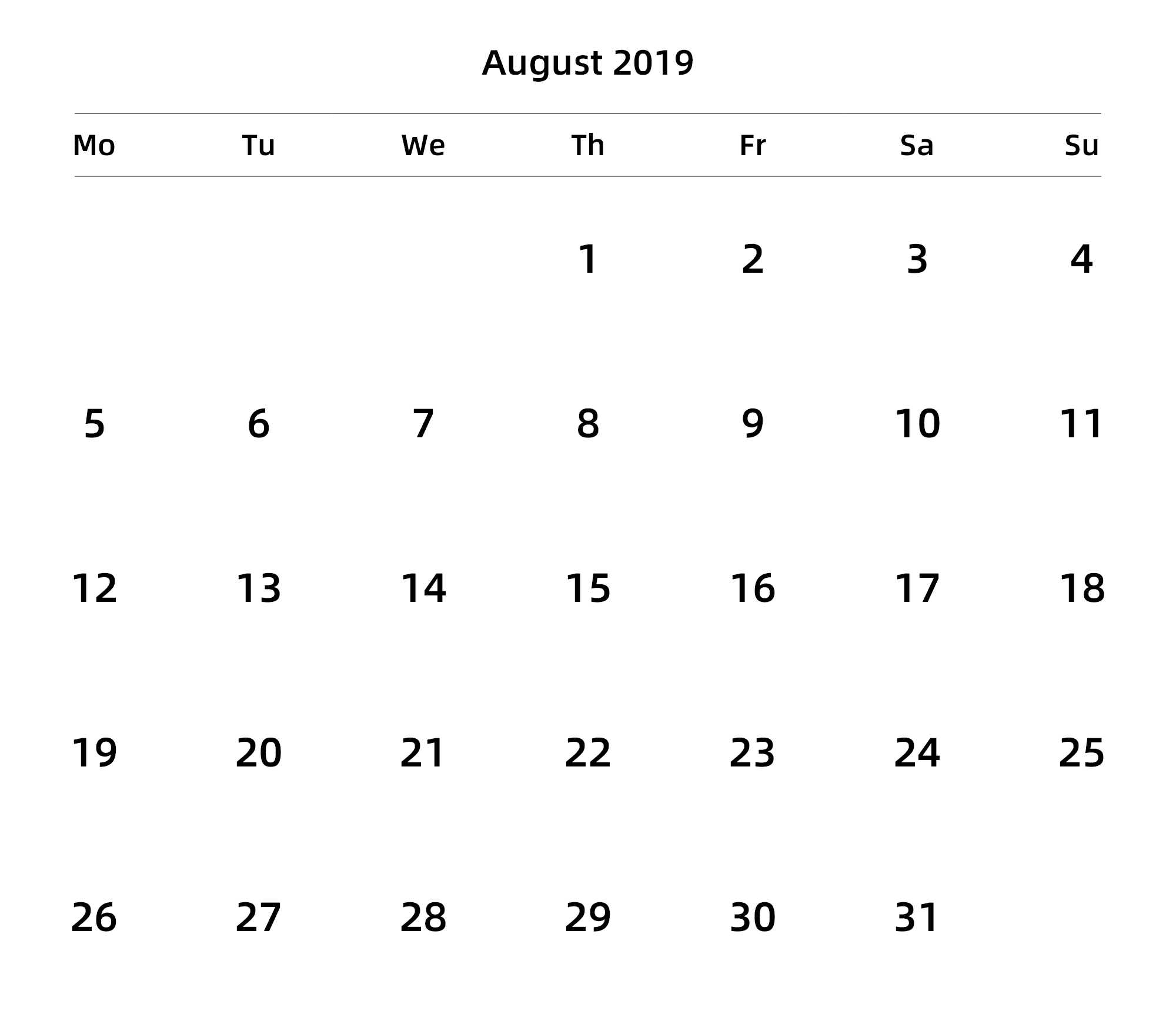 英文版 周一开始