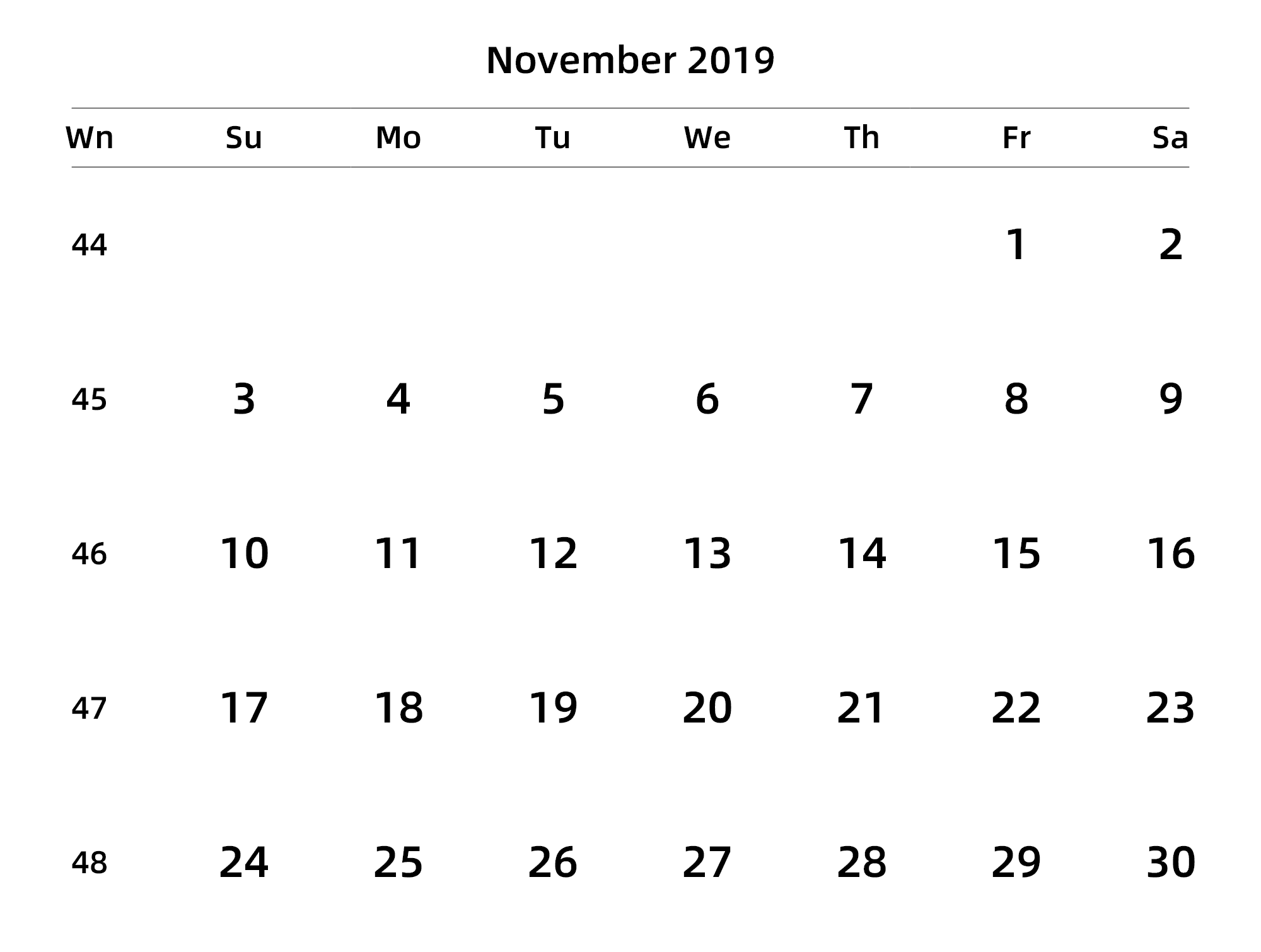 英文版 周日开始 带周数 带节假日调休安排