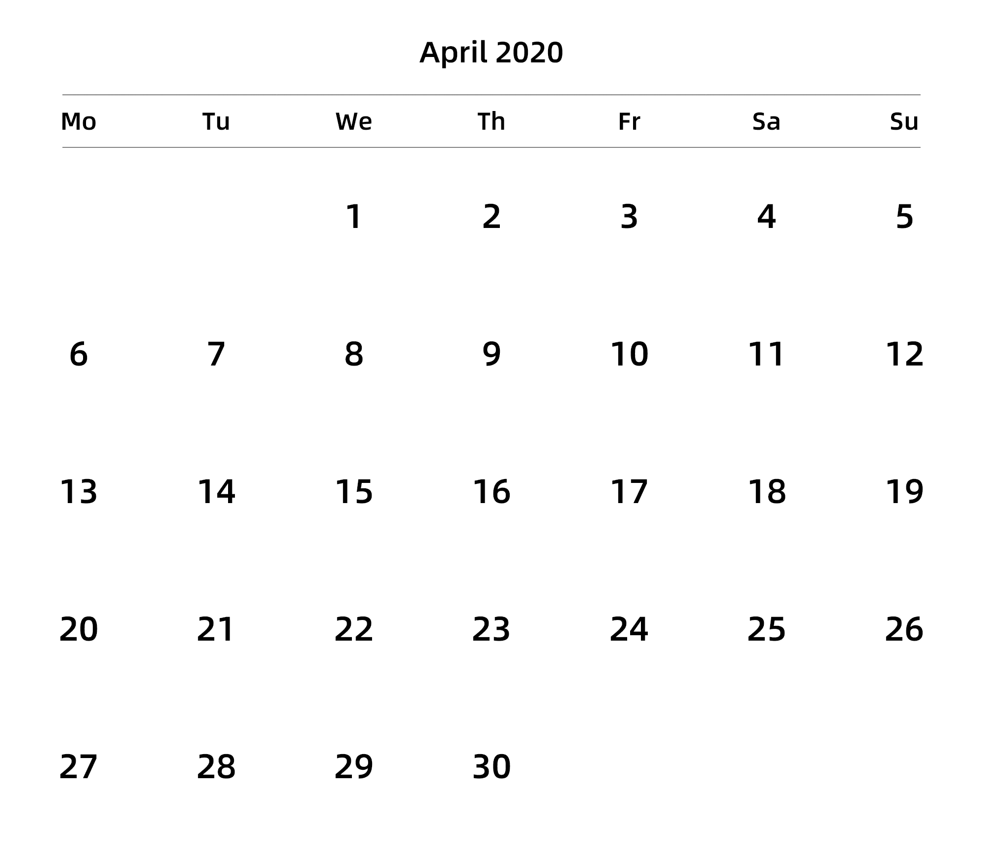 英文版 周一开始 带节假日调休安排