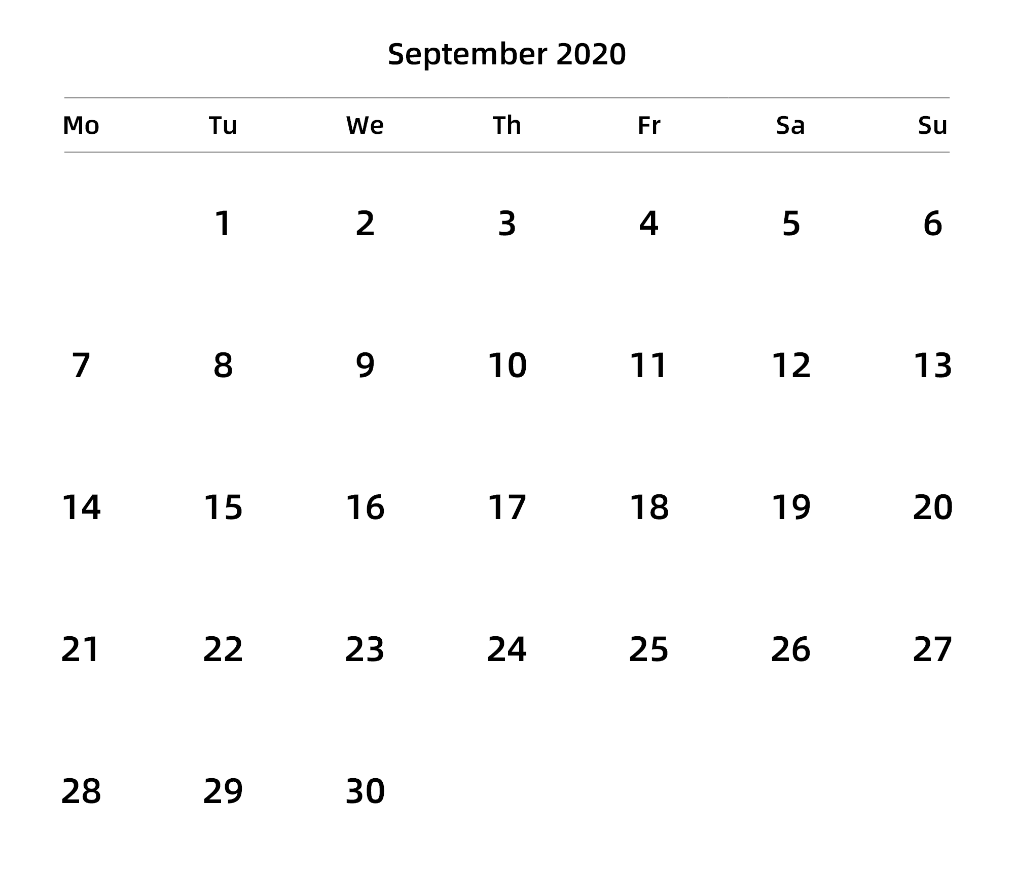 英文版 周一开始 带节假日调休安排