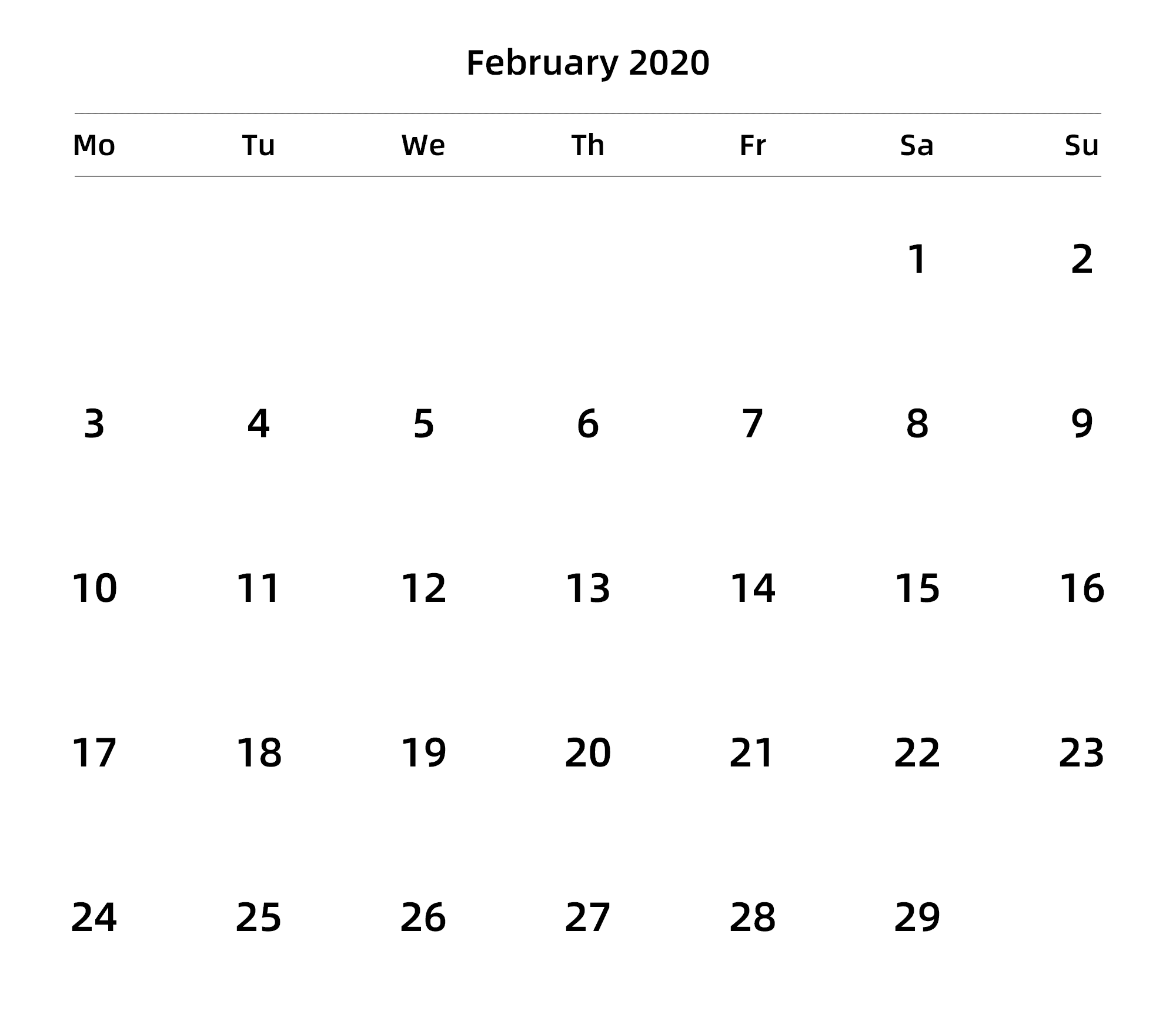 英文版 周一开始