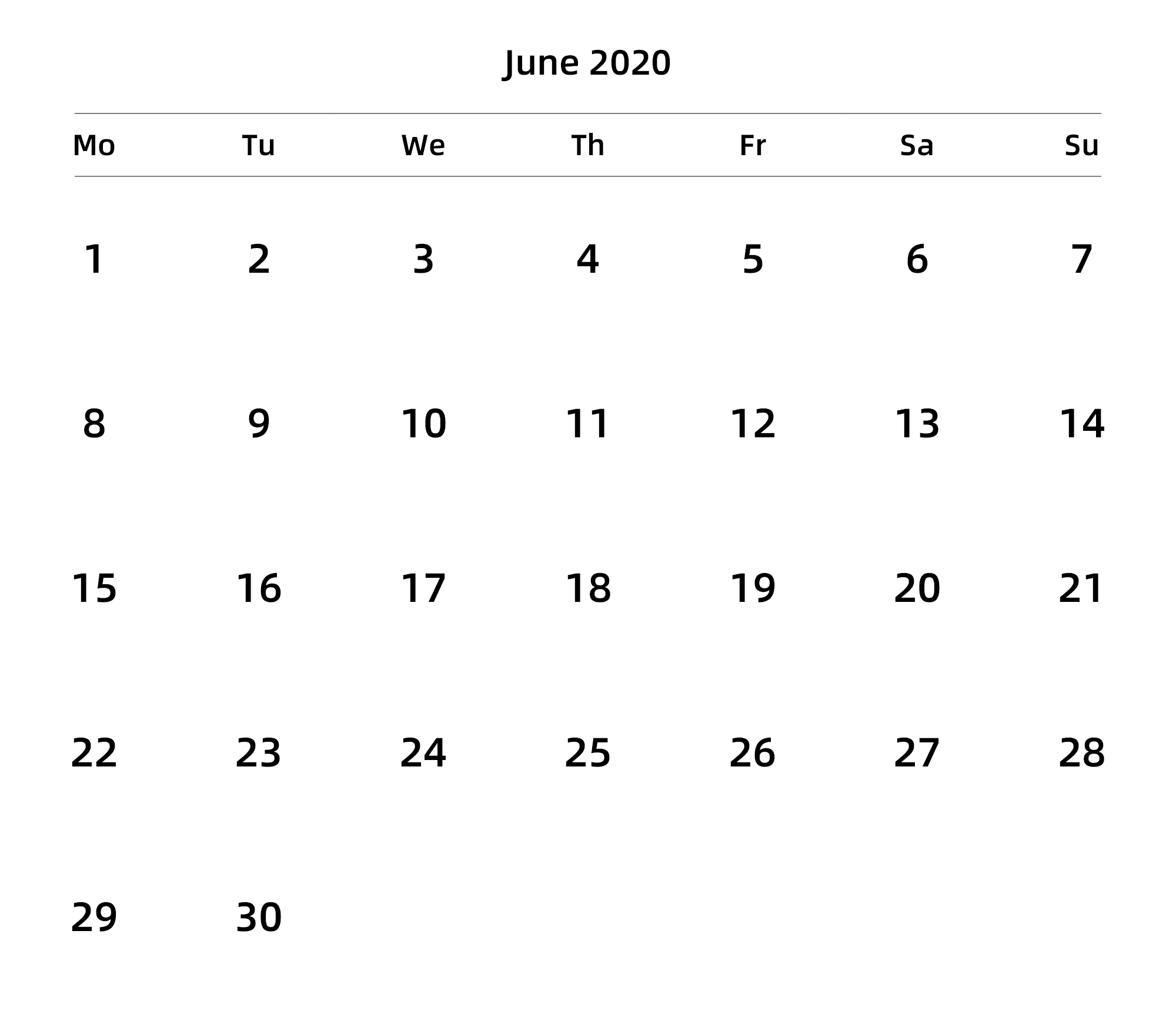 英文版 周一开始