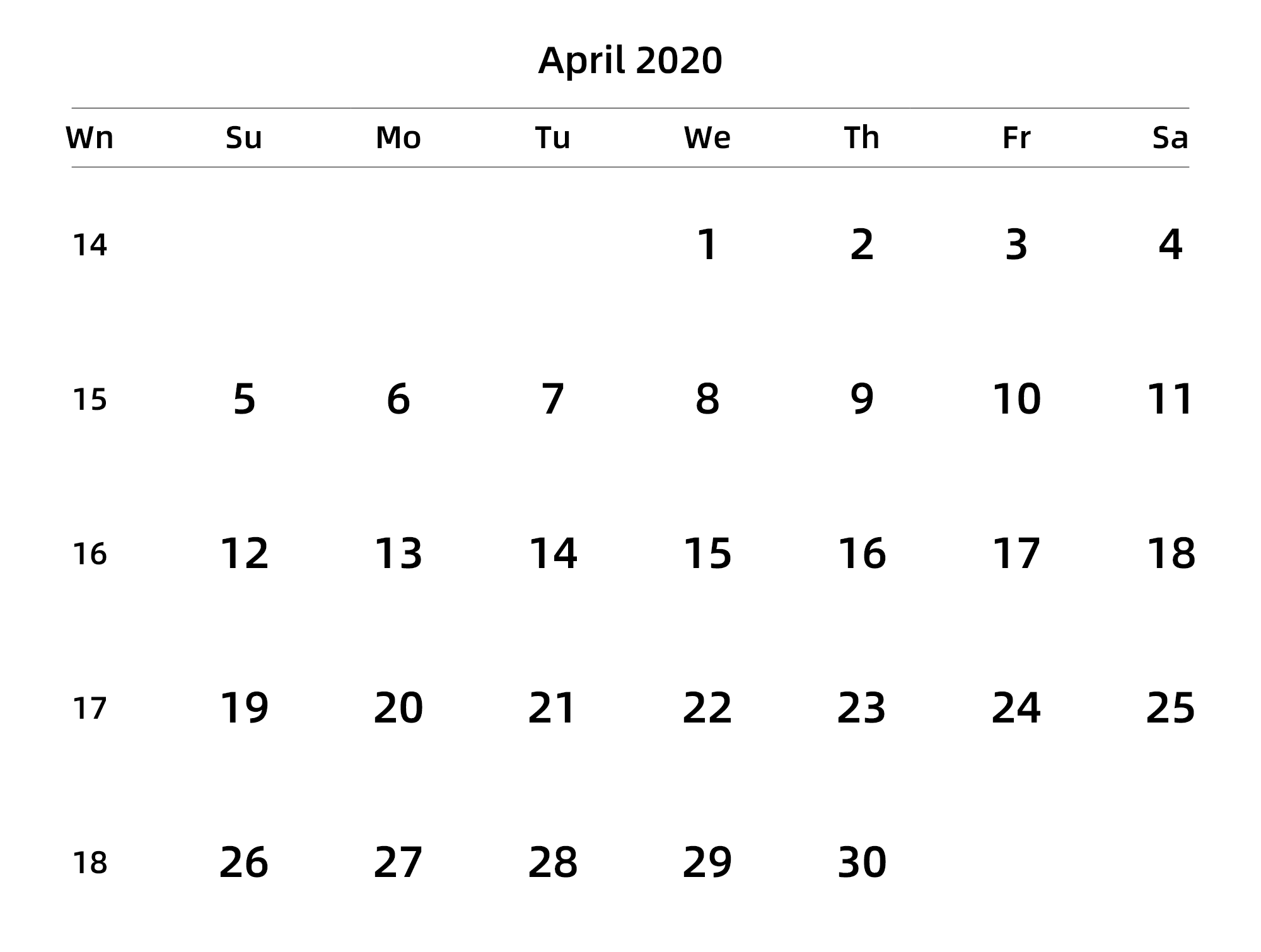 英文版 周日开始 带周数 带节假日调休安排