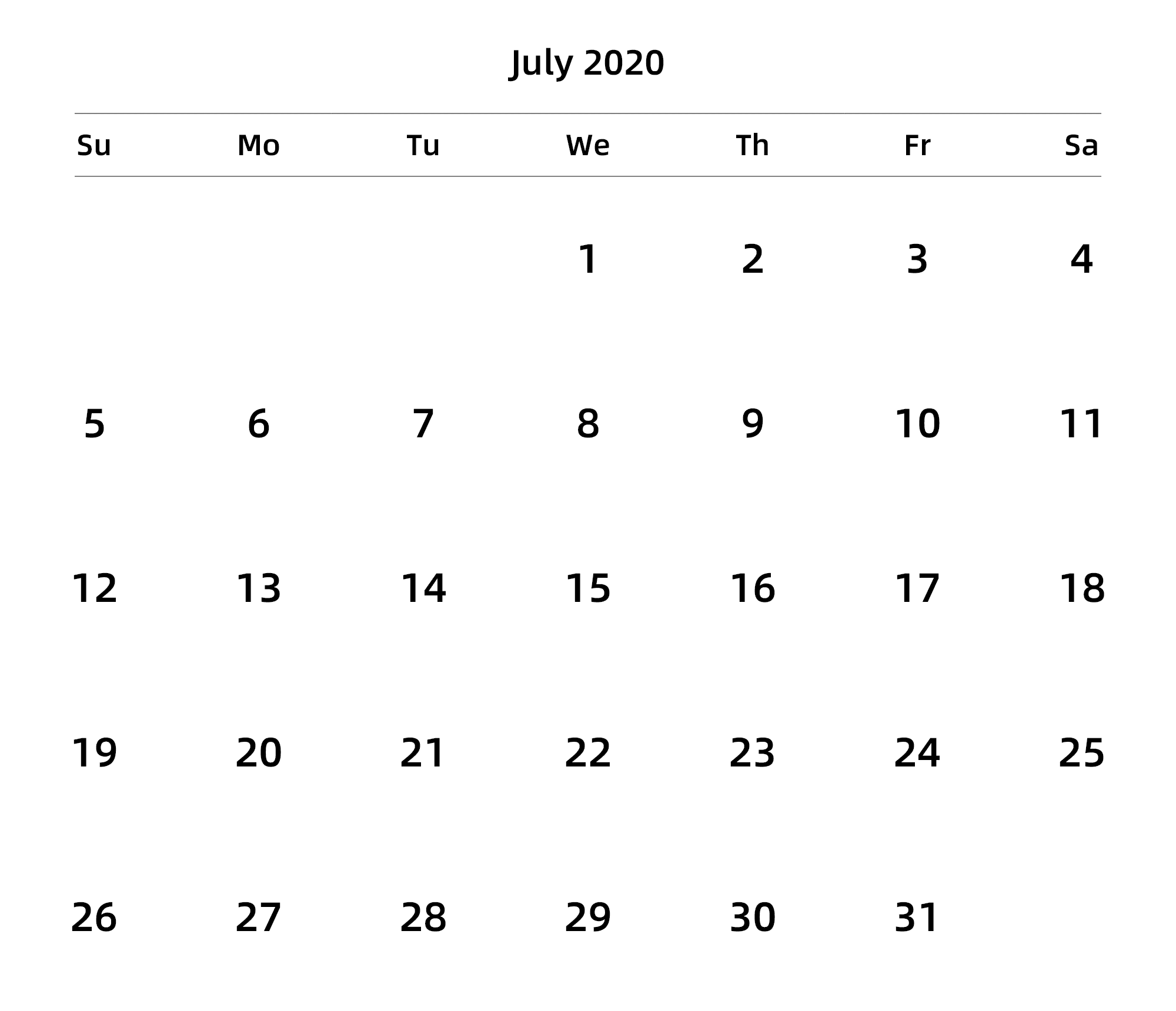 英文版 周日开始