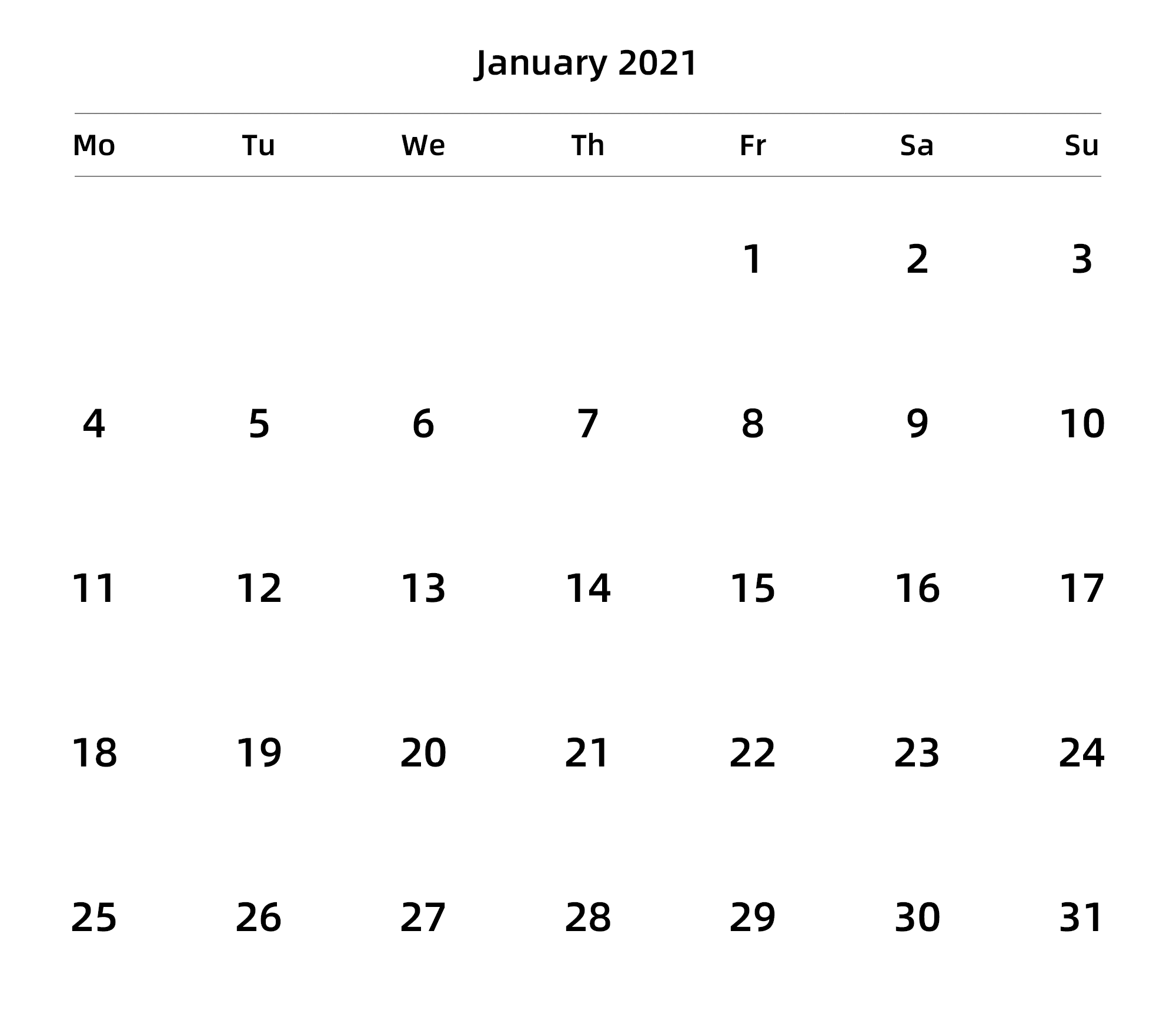 英文版 周一开始 带节假日调休安排