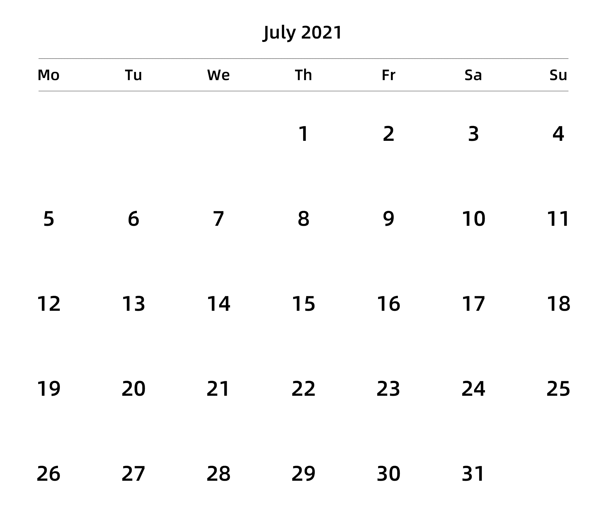 英文版 周一开始 带节假日调休安排