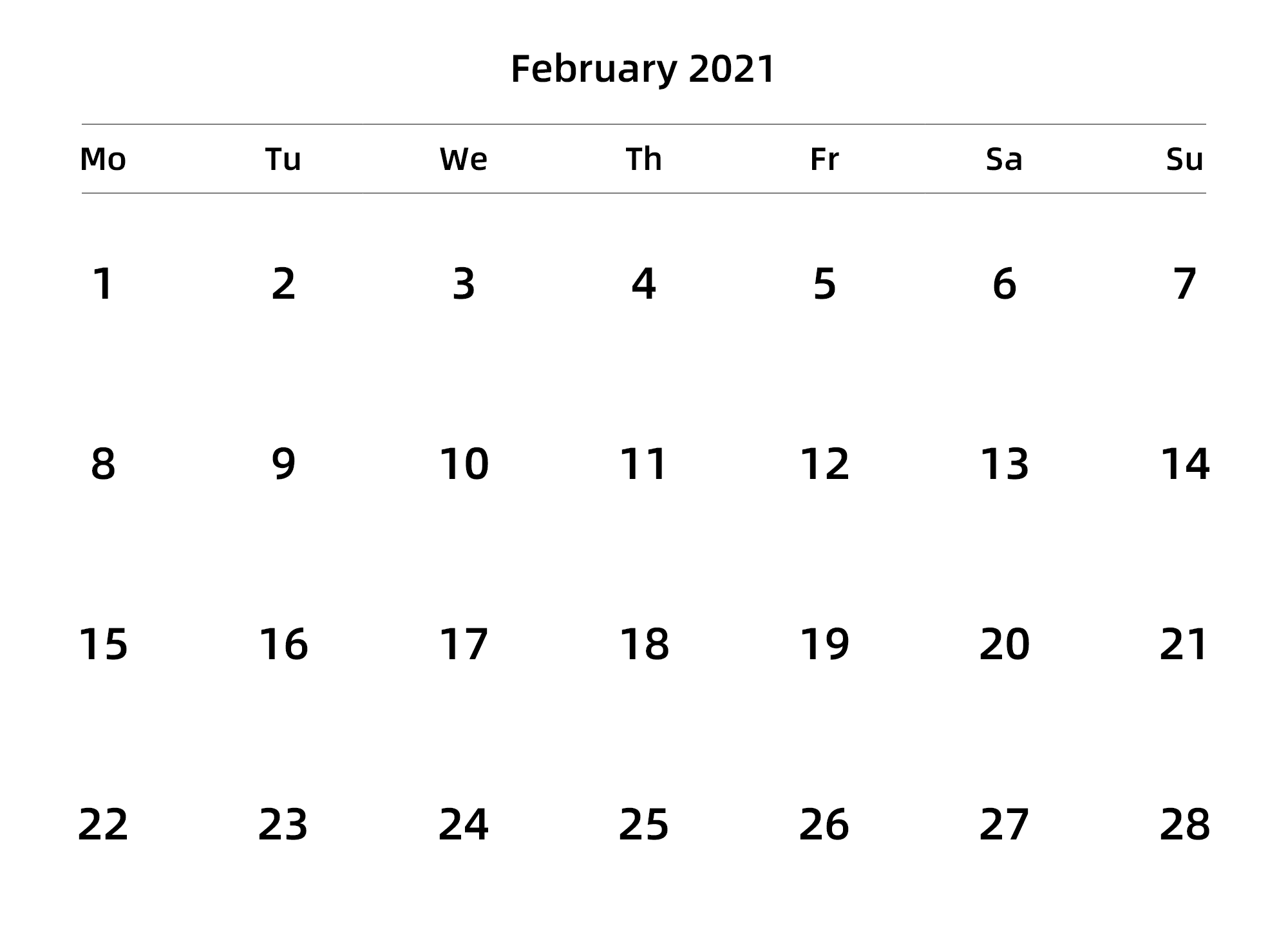 英文版 周一开始