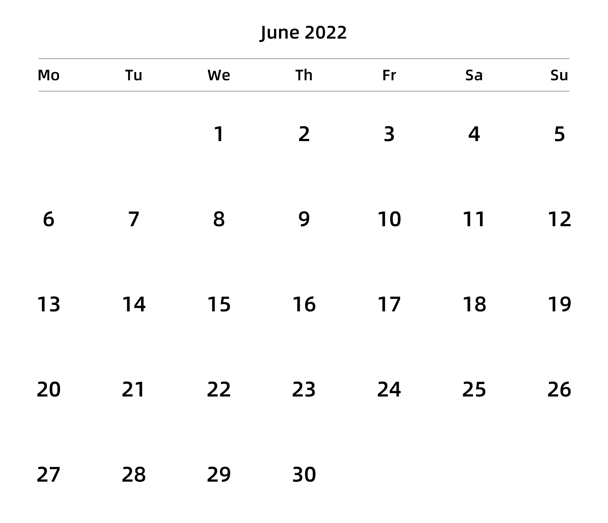 英文版 周一开始