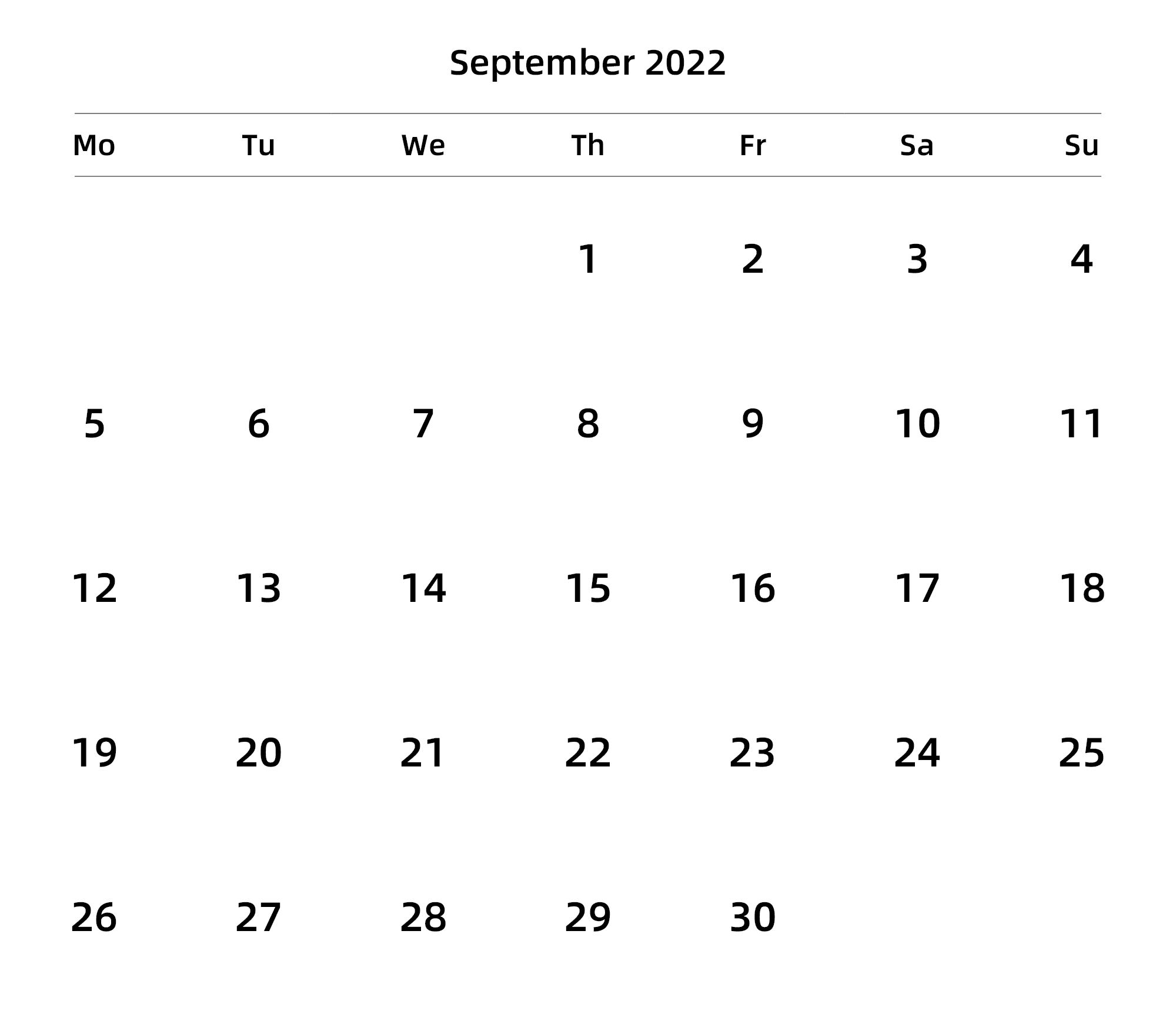 英文版 周一开始