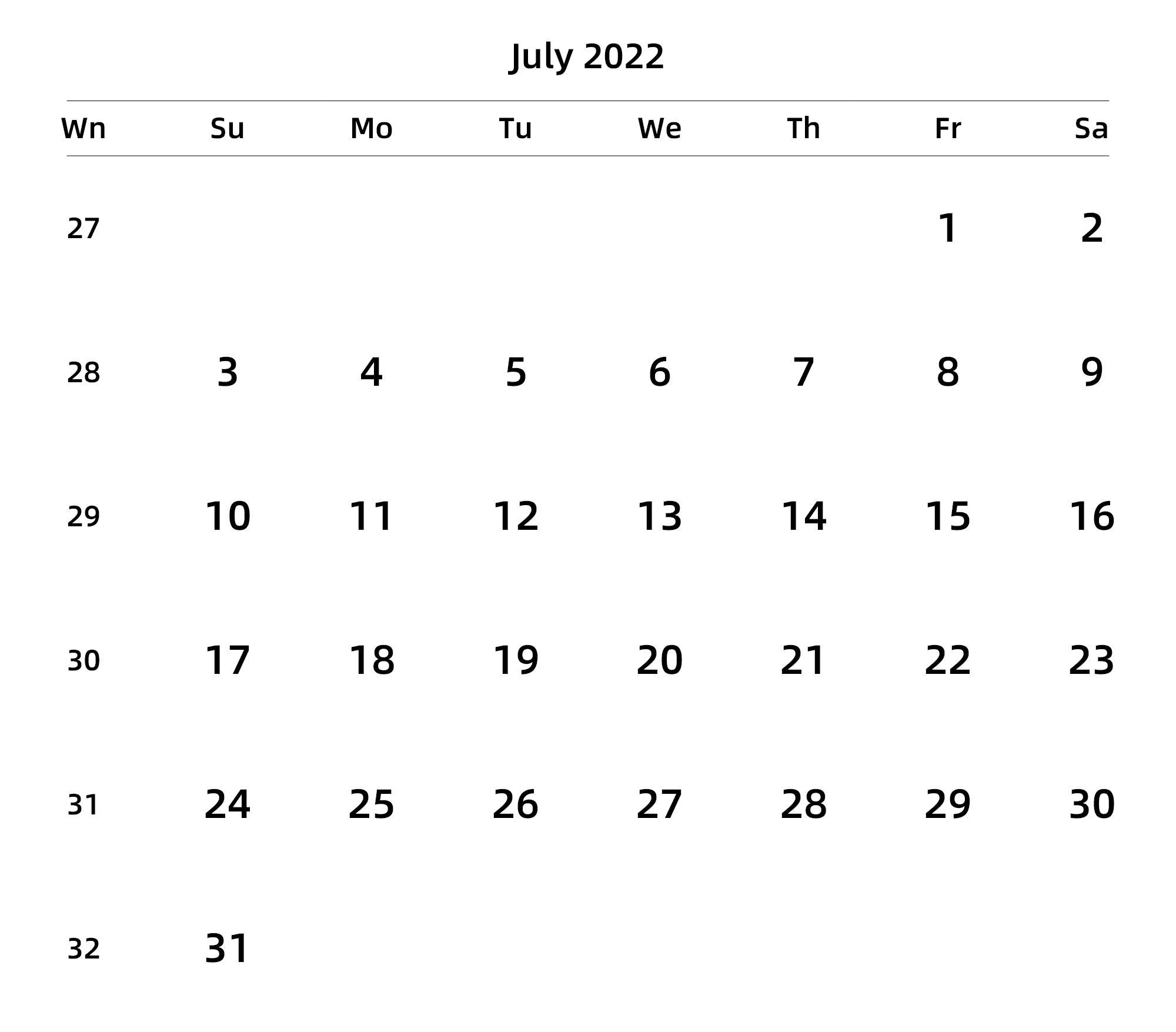 英文版 周日开始 带周数 带节假日调休安排