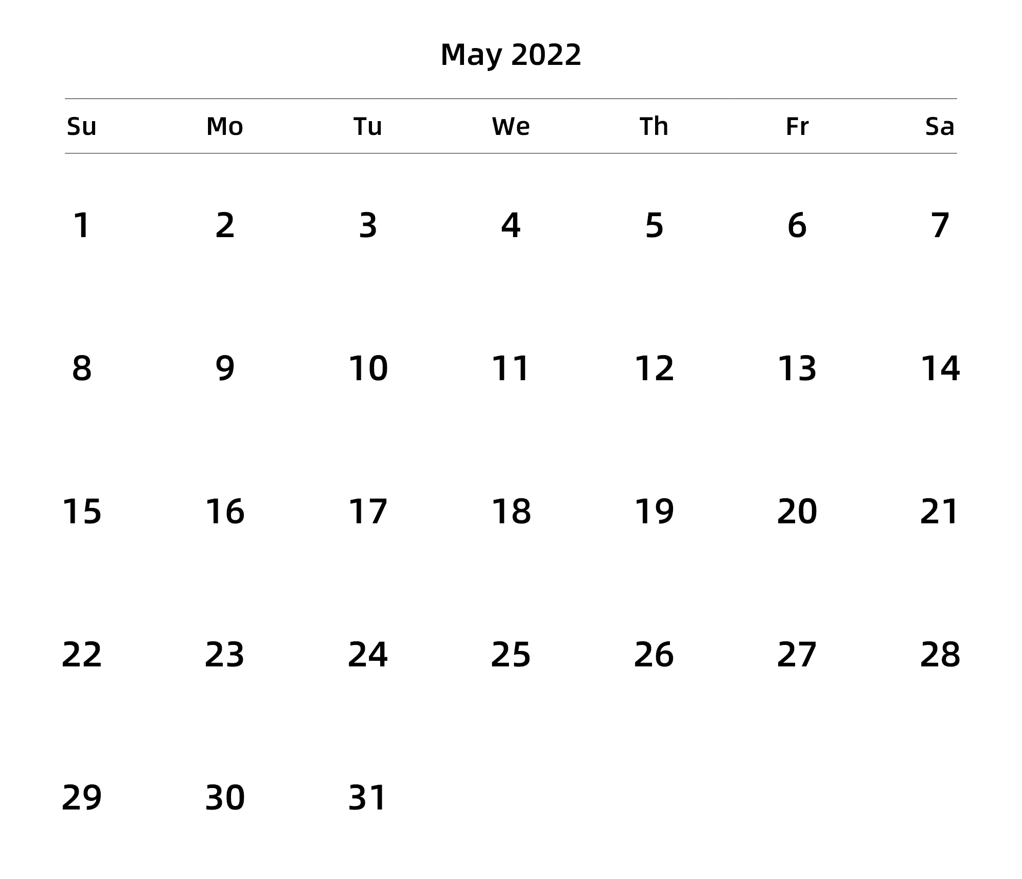 英文版 周日开始 带节假日调休安排
