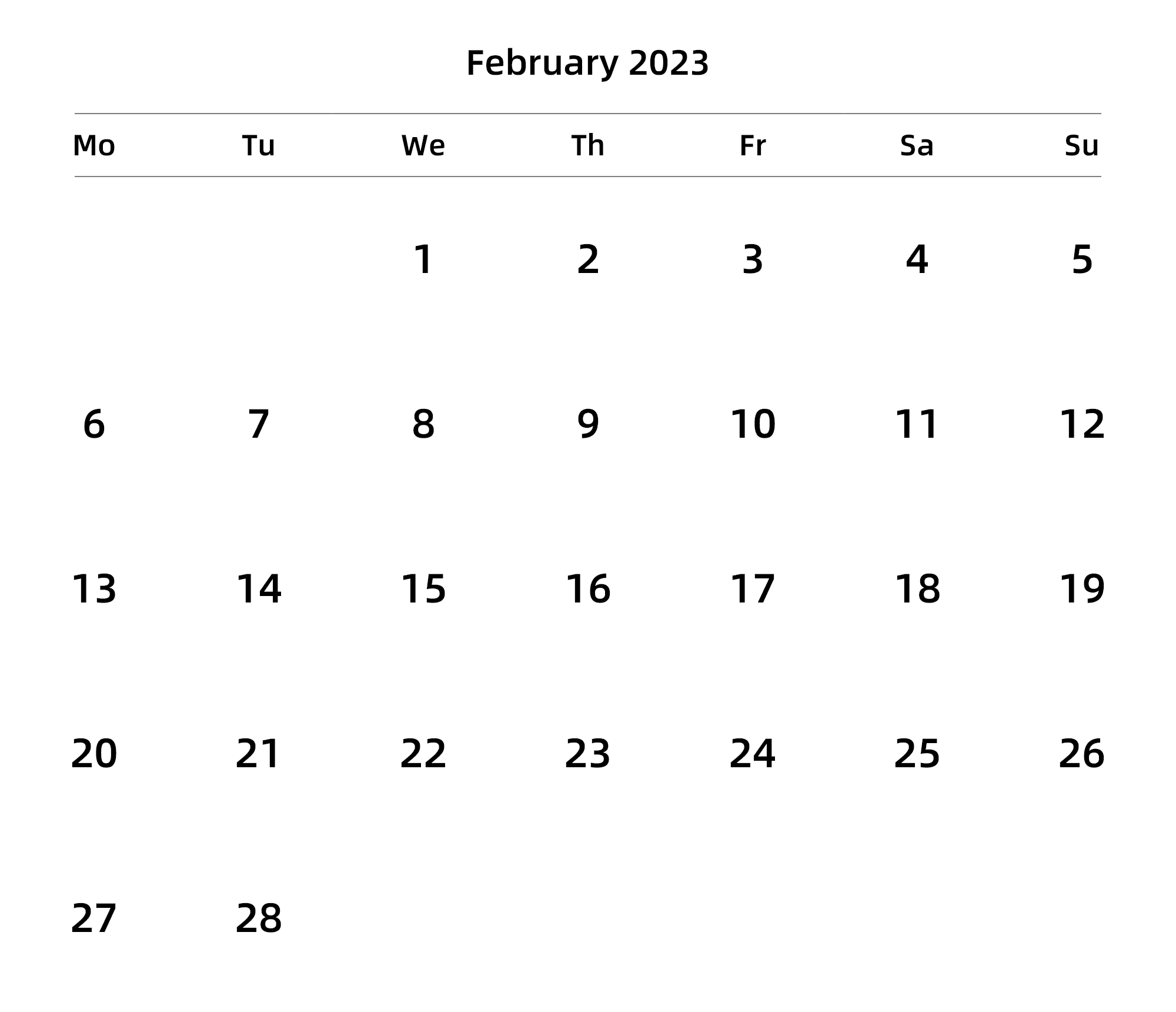 英文版 周一开始 带节假日调休安排