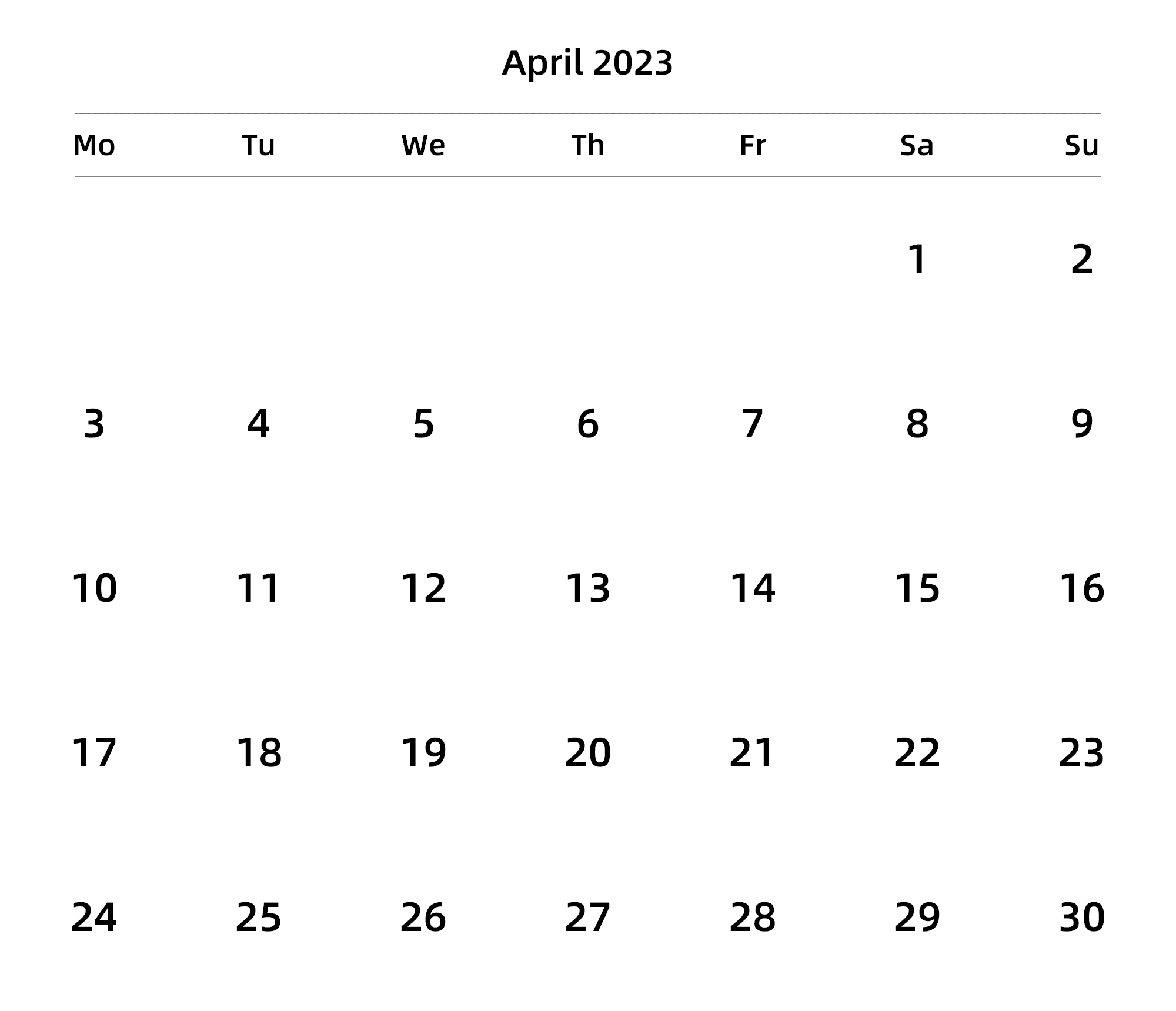 英文版 周一开始 带节假日调休安排