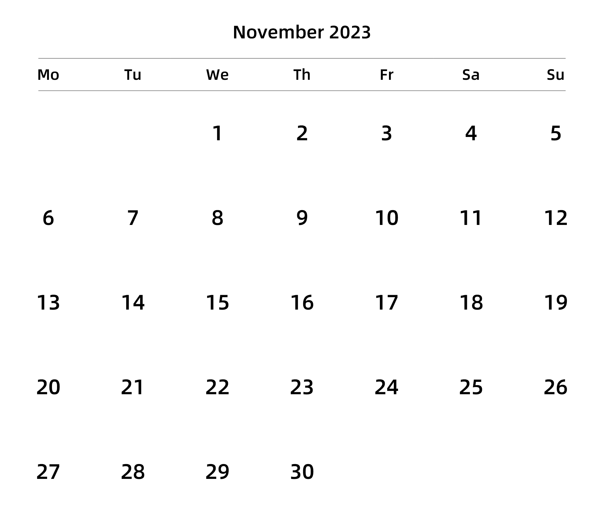 英文版 周一开始 带节假日调休安排