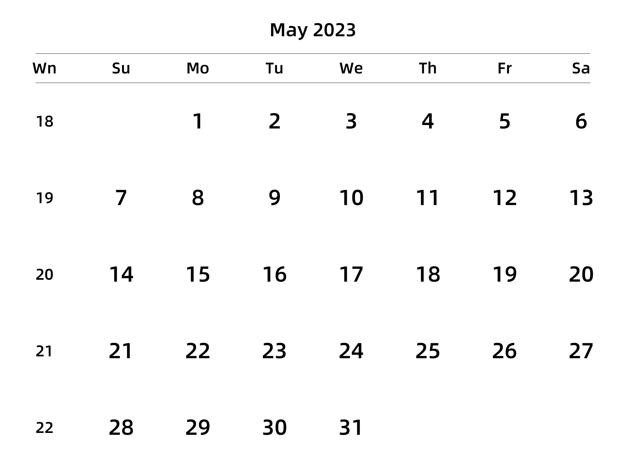 英文版 周日开始 带周数 带节假日调休安排