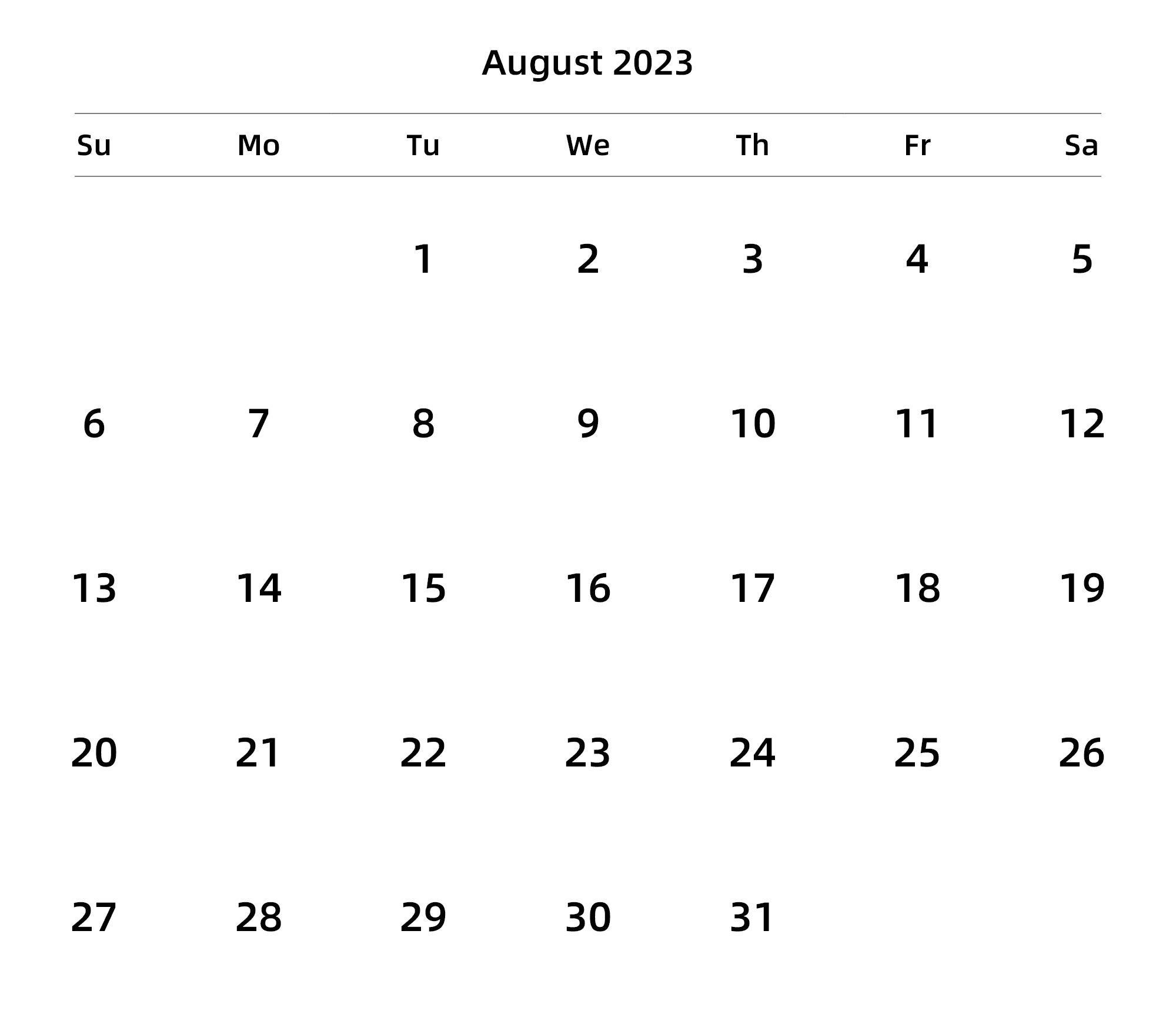 英文版 周日开始 带节假日调休安排
