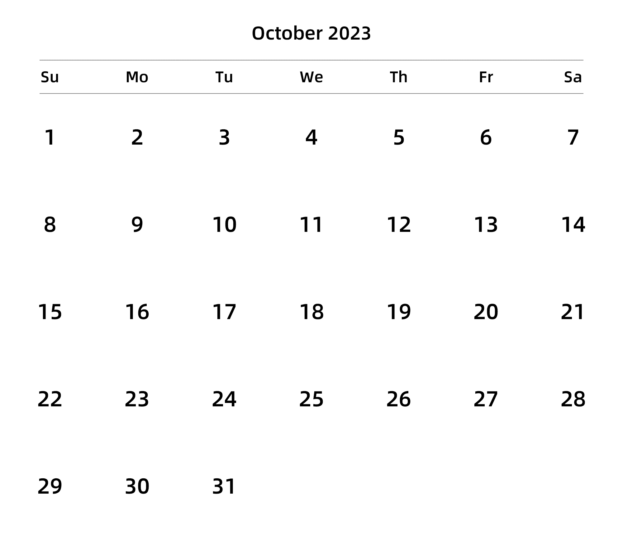 英文版 周日开始 带节假日调休安排