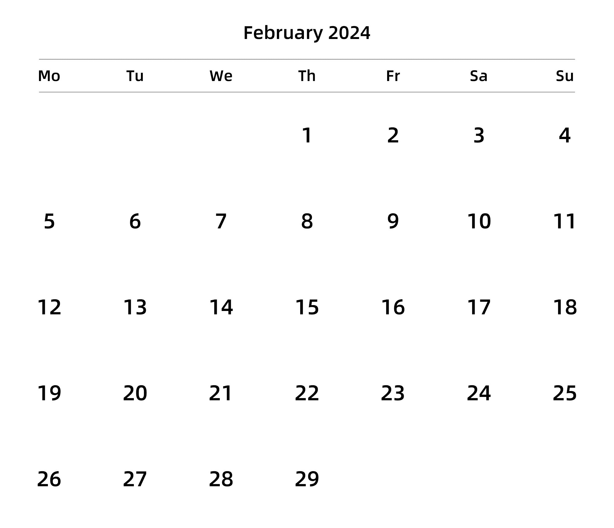 英文版 周一开始