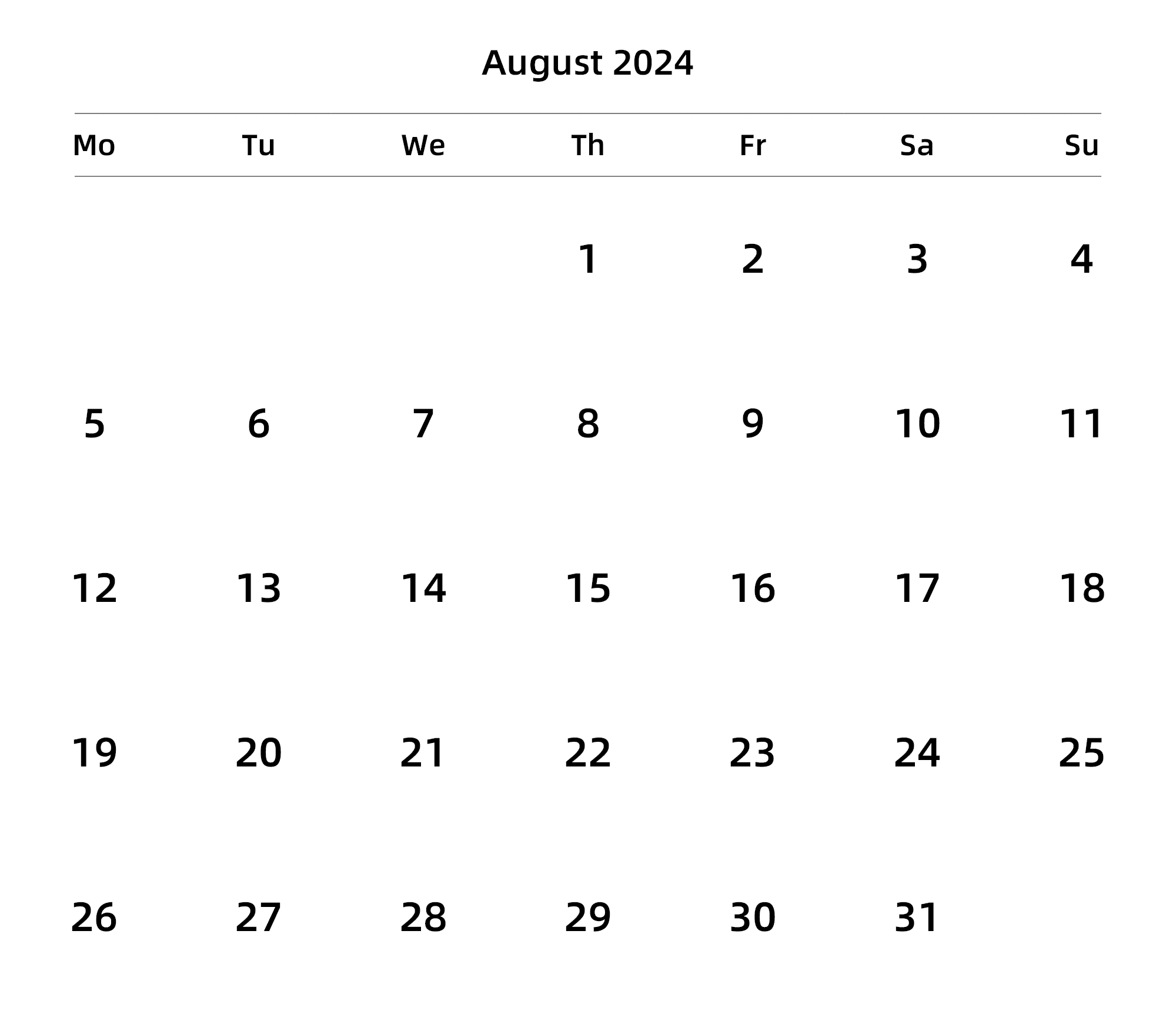 英文版 周一开始