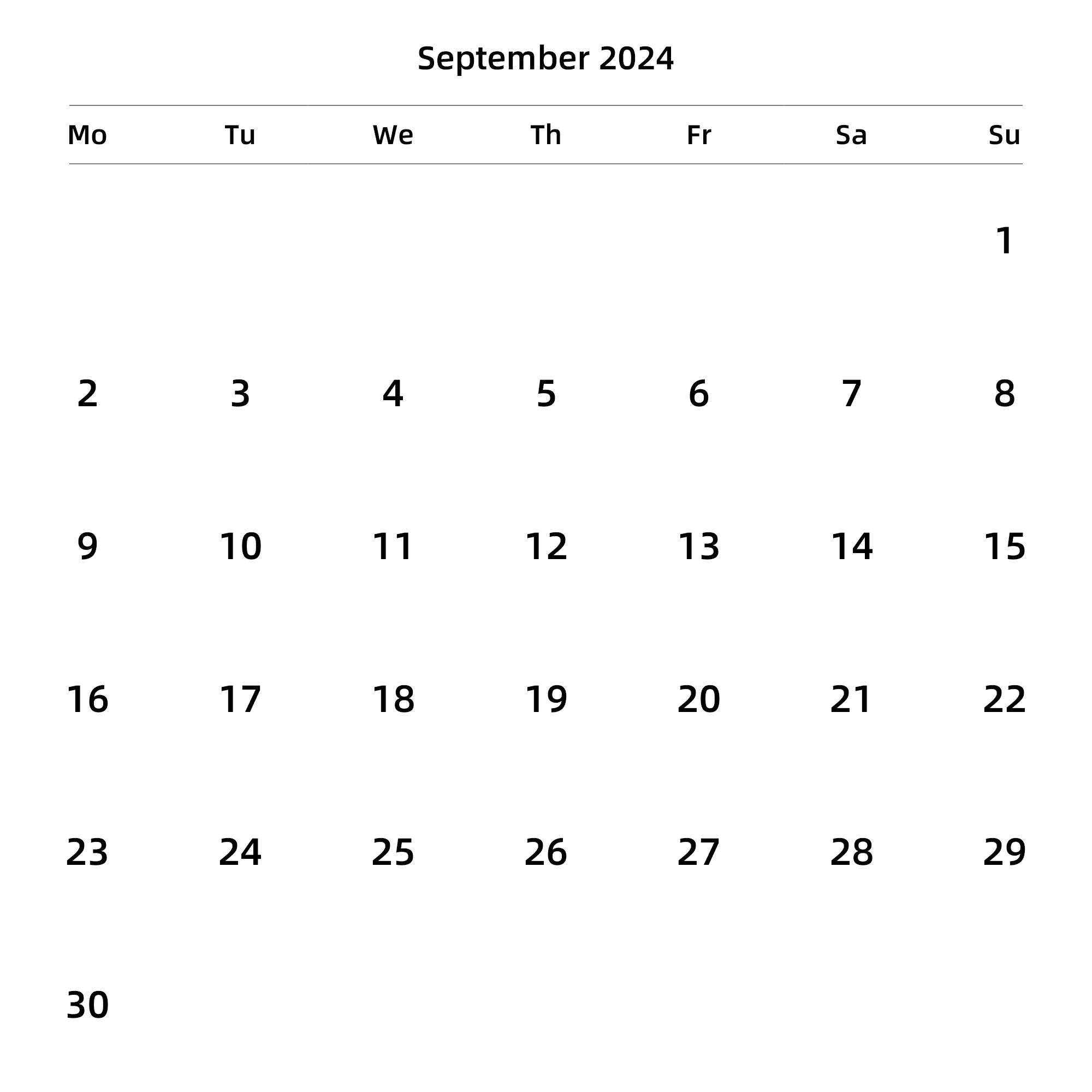 英文版 周一开始