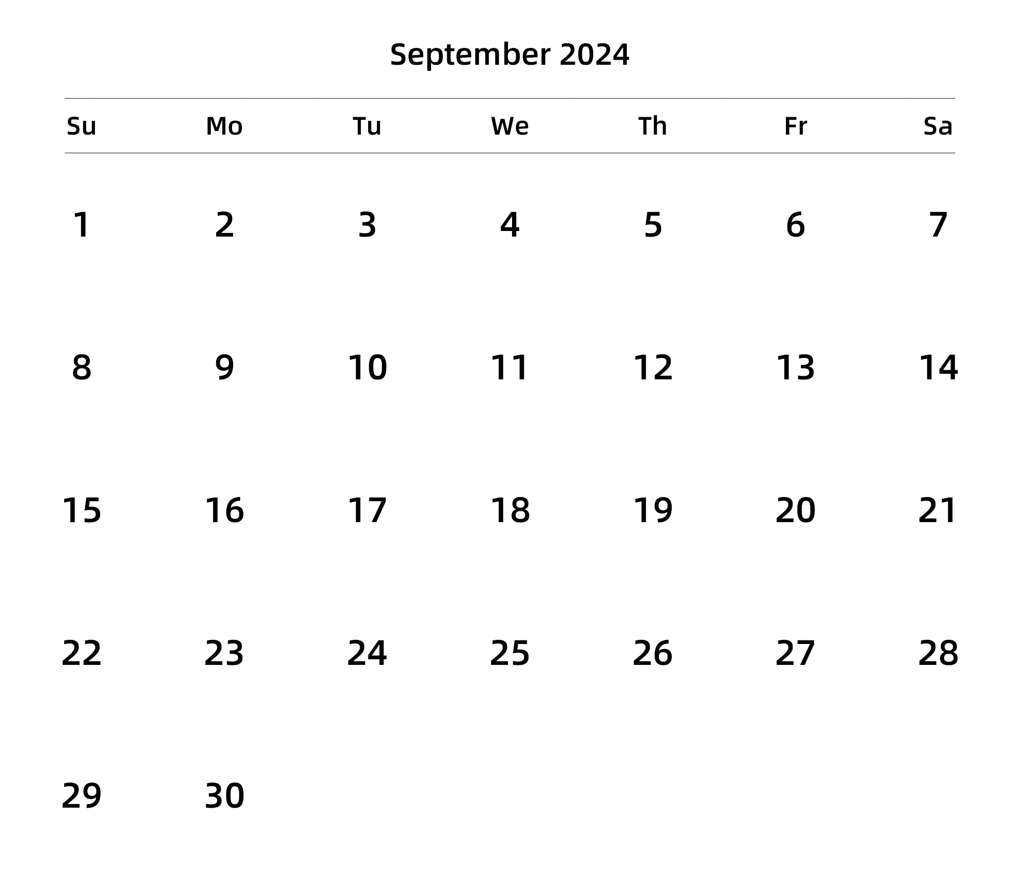 英文版 周日开始 带节假日调休安排