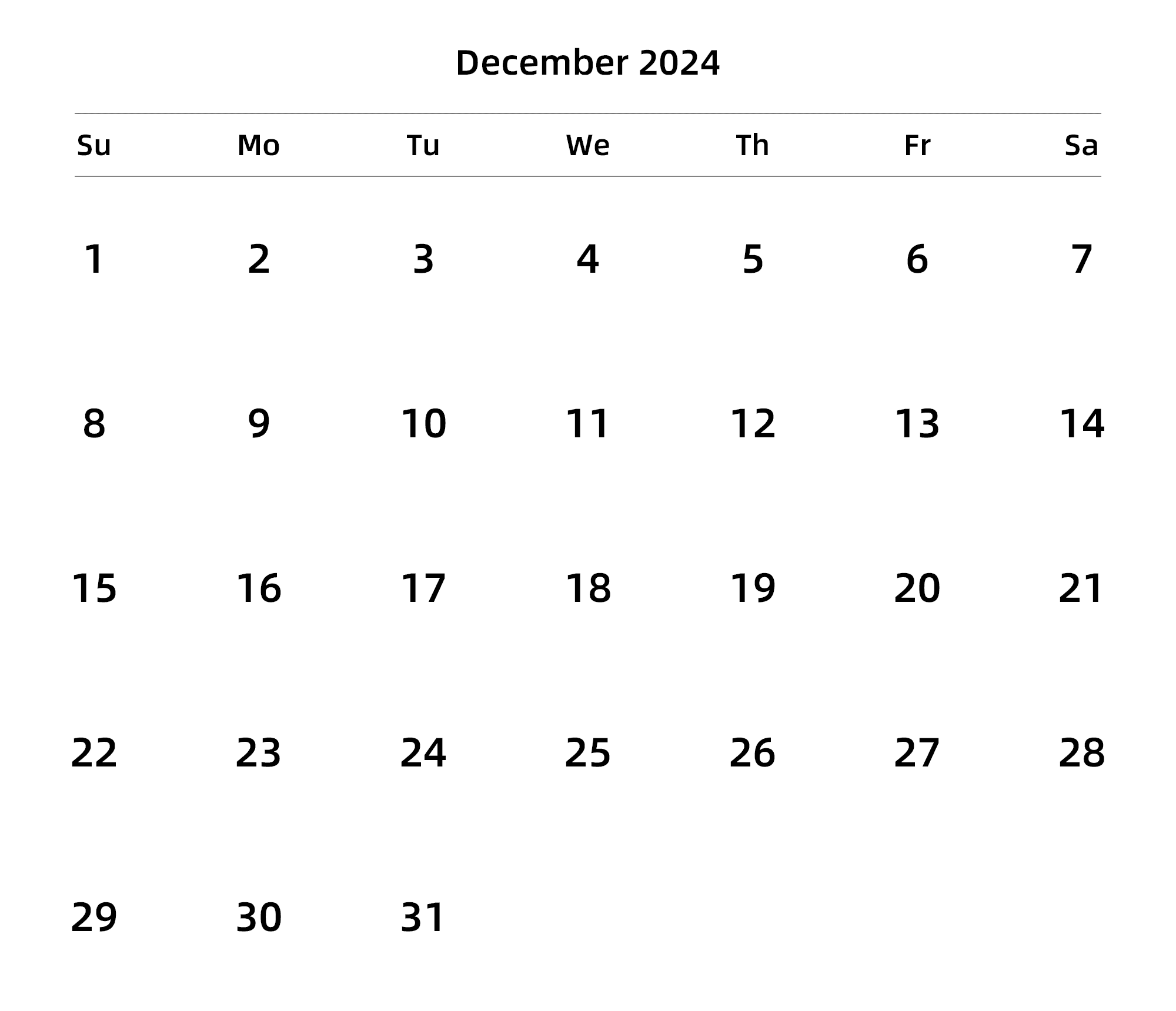 英文版 周日开始 带节假日调休安排