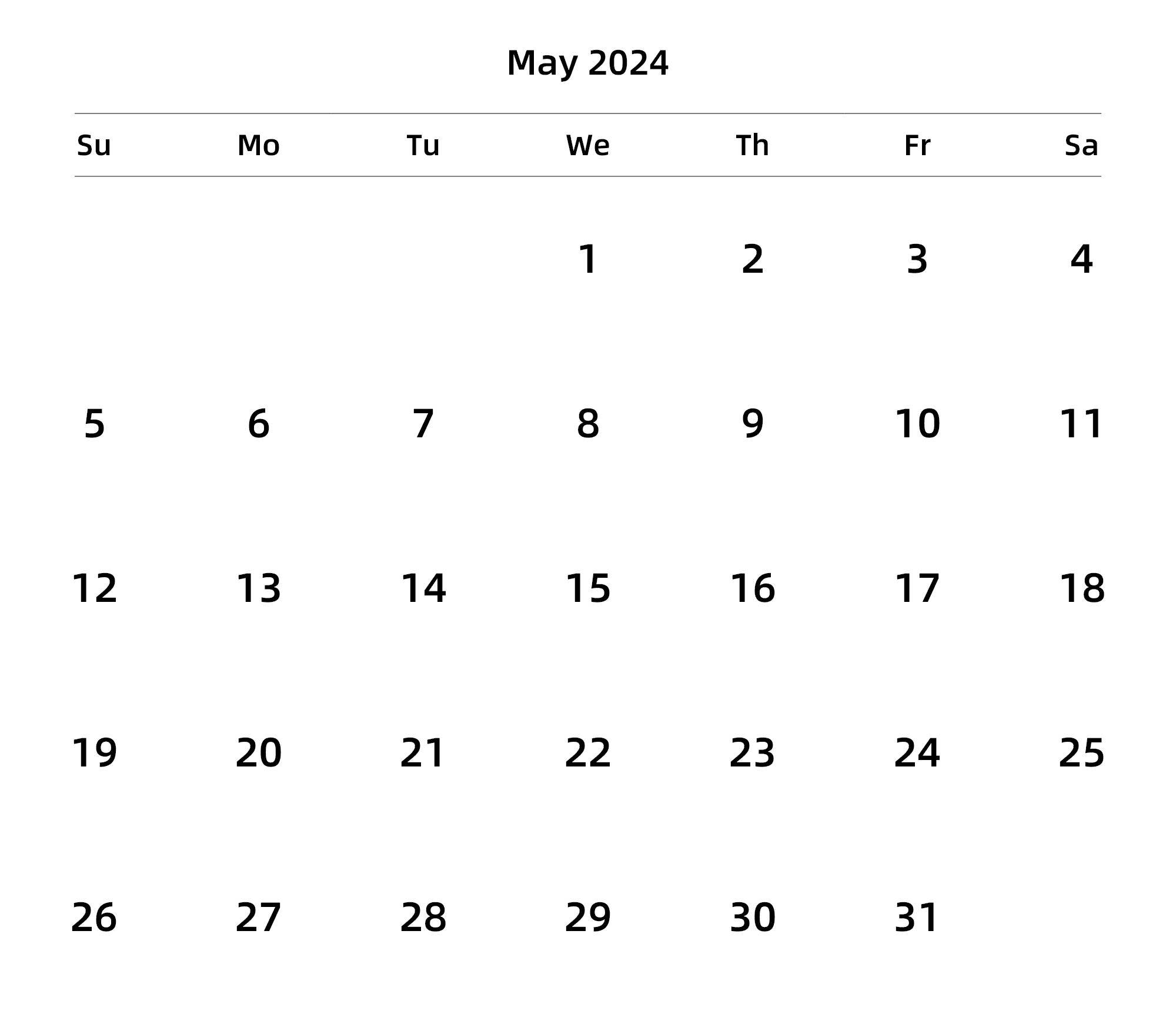 英文版 周日开始