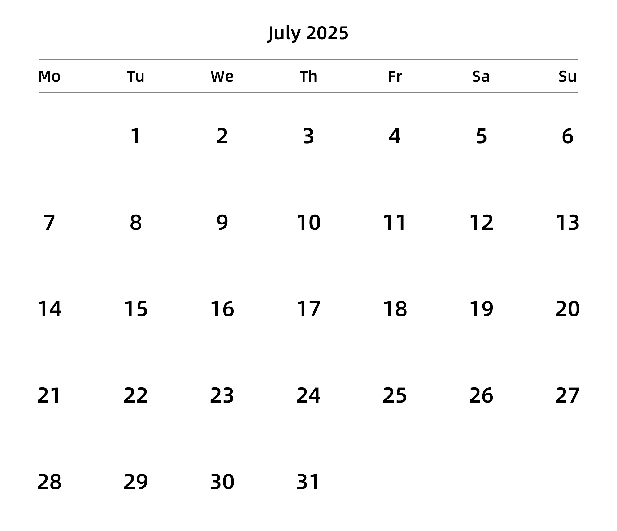 英文版 周一开始 带节假日调休安排