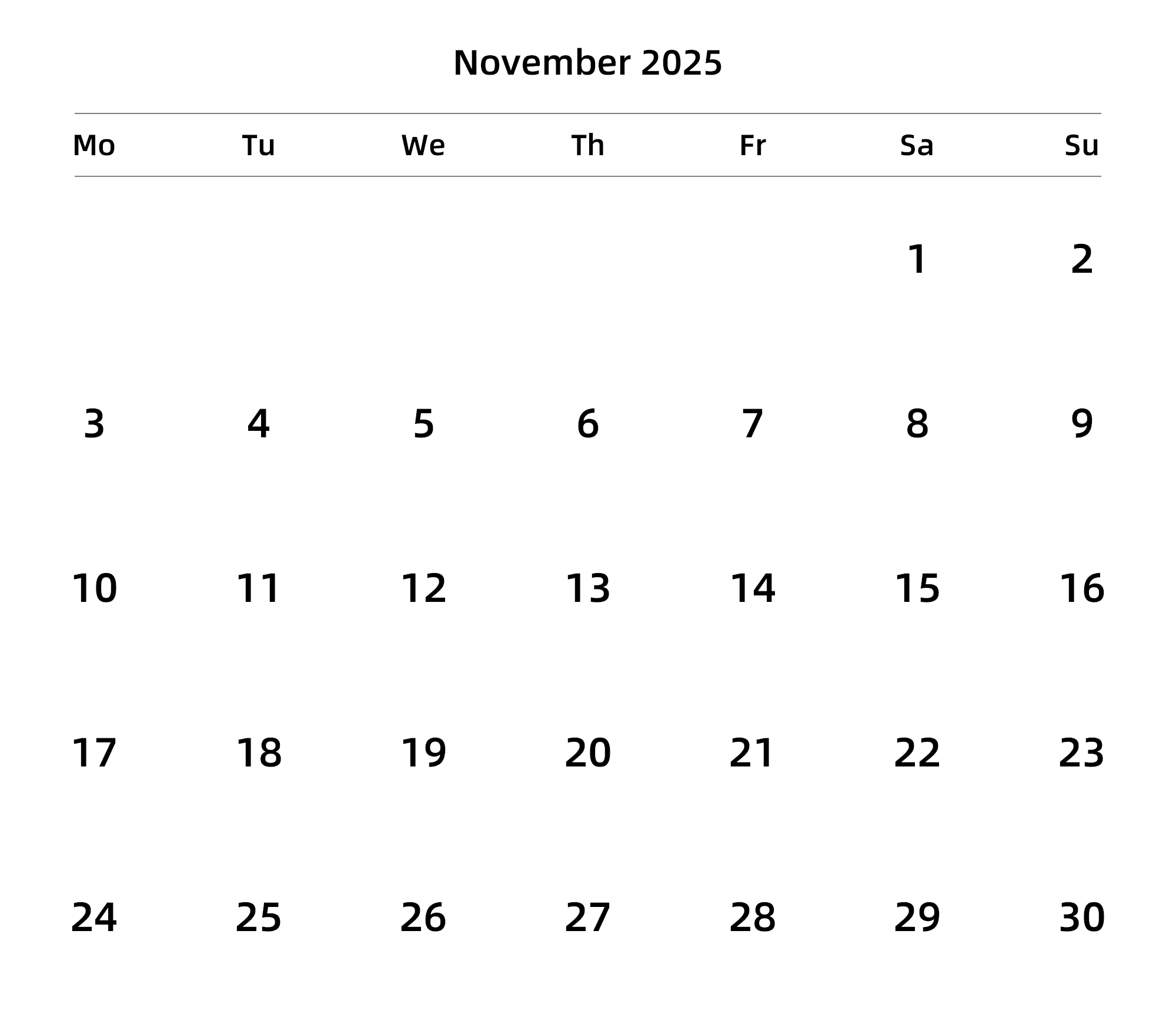 英文版 周一开始