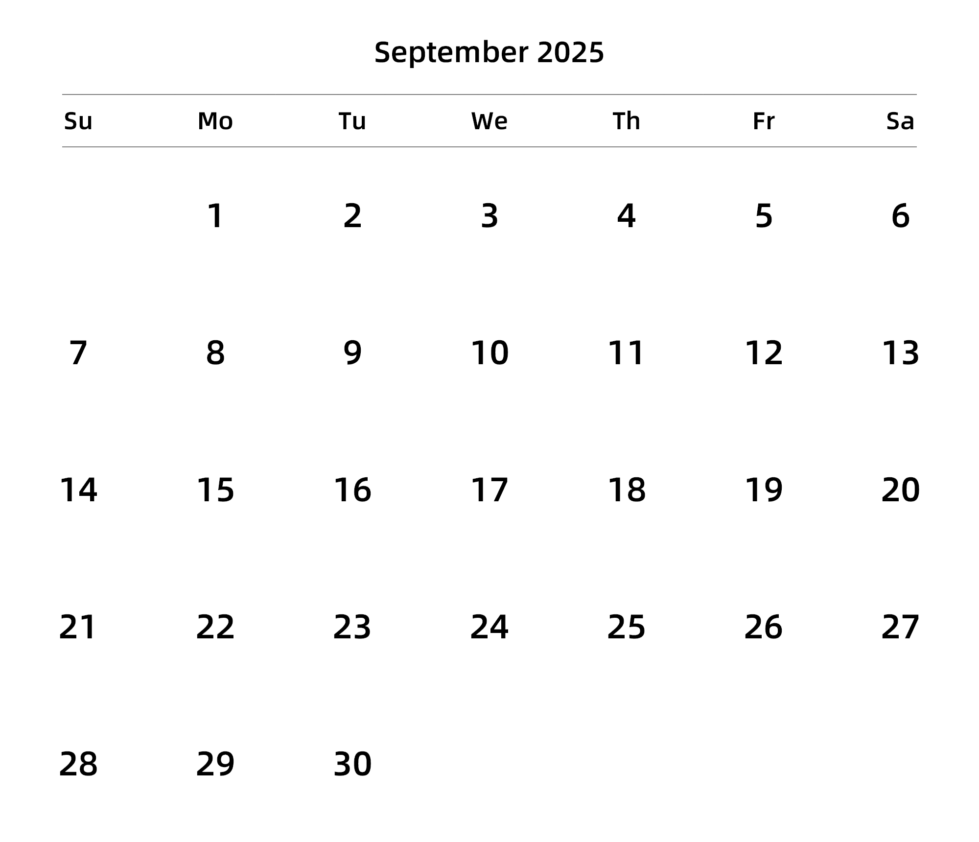 英文版 周日开始 带节假日调休安排