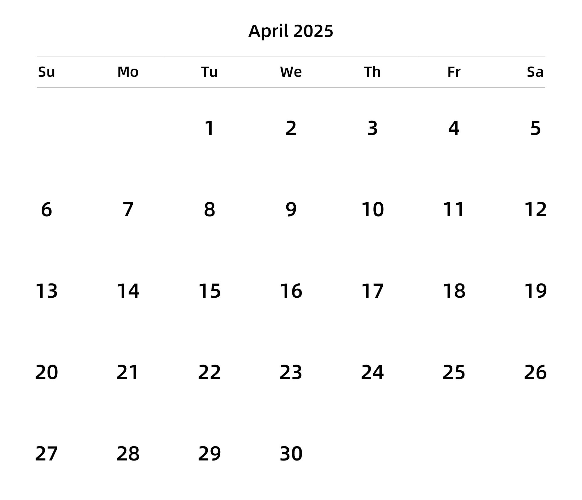 英文版 周日开始