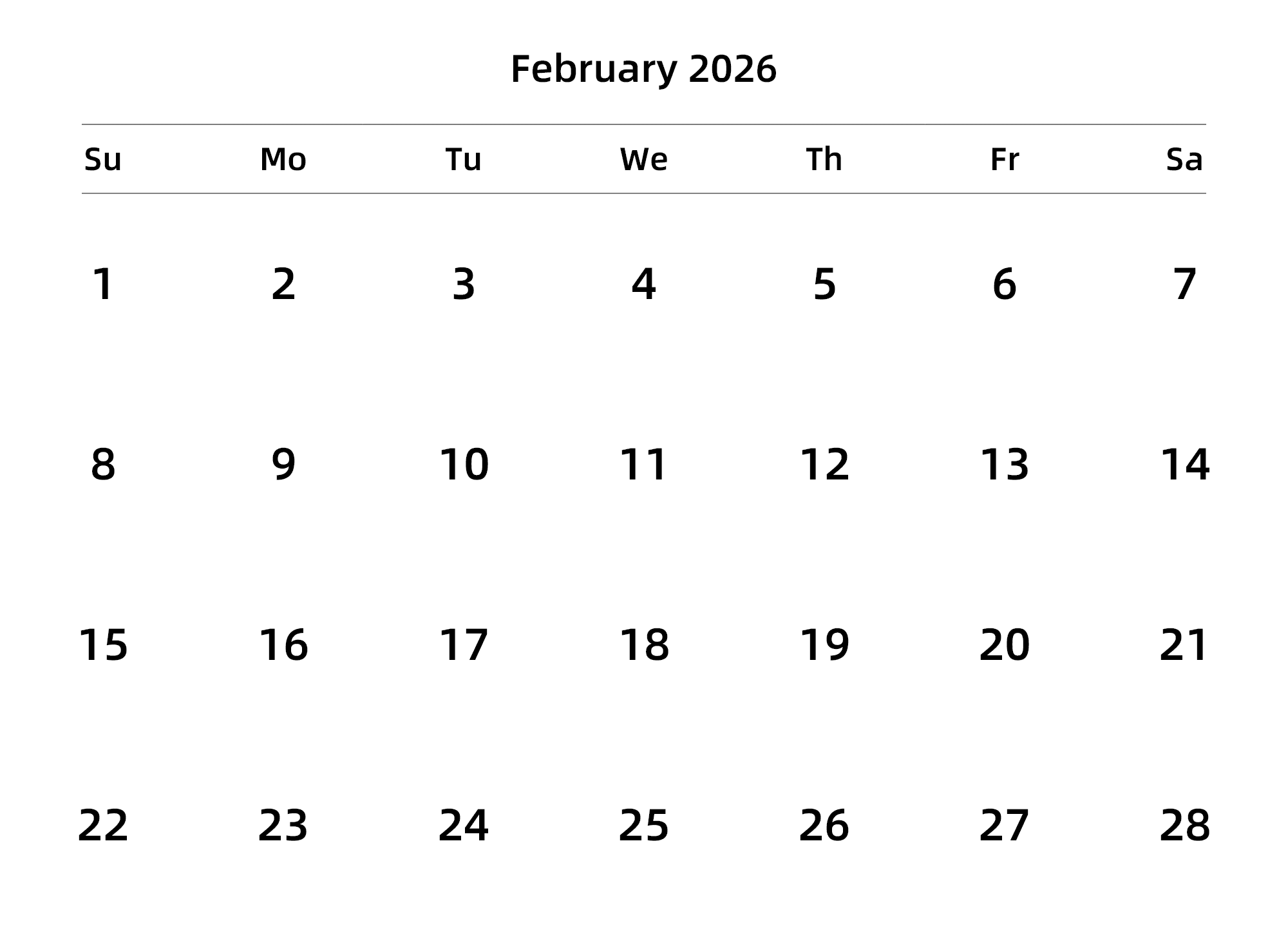 英文版 周日开始