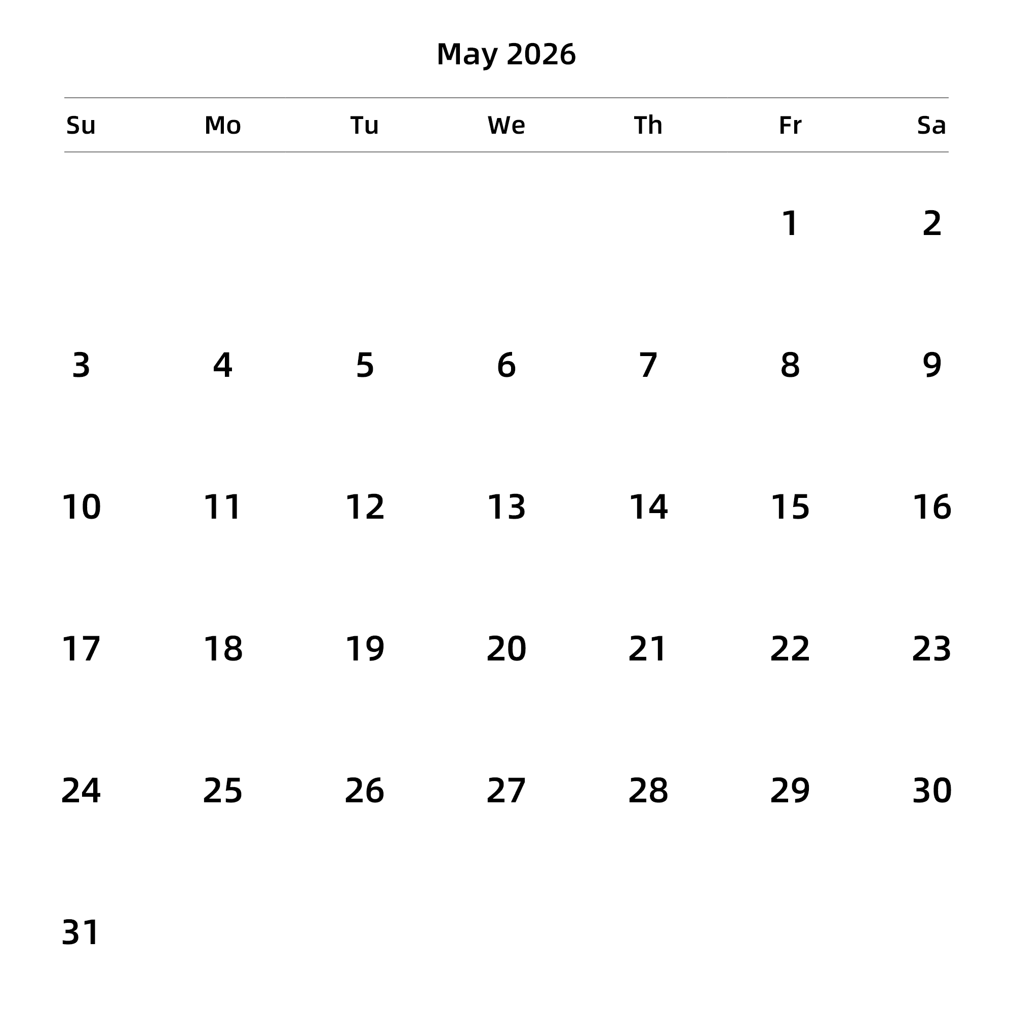 英文版 周日开始