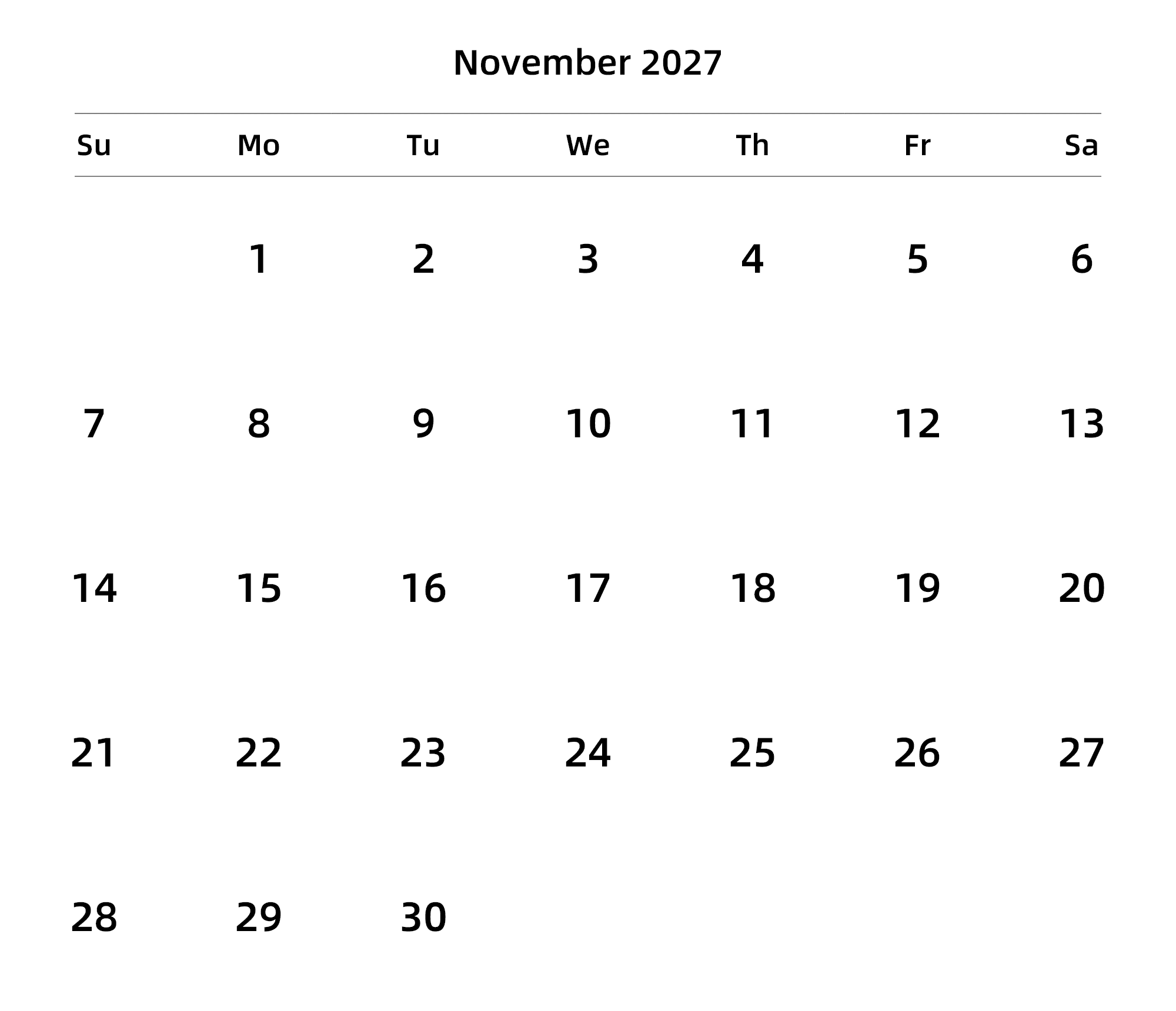 英文版 周日开始 带节假日调休安排