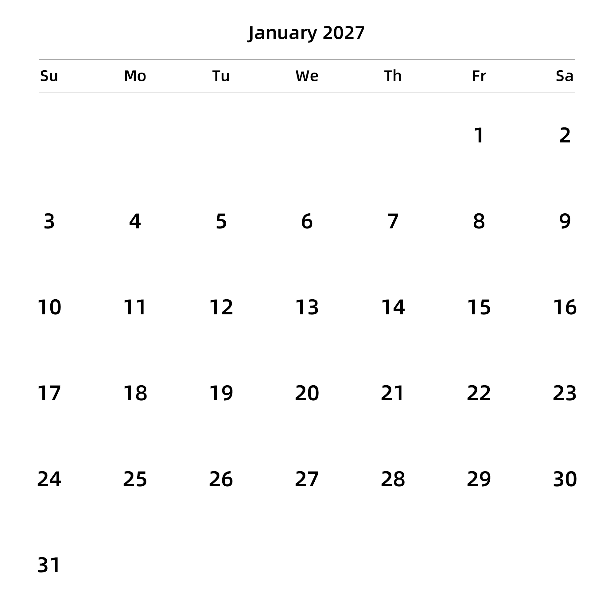 英文版 周日开始