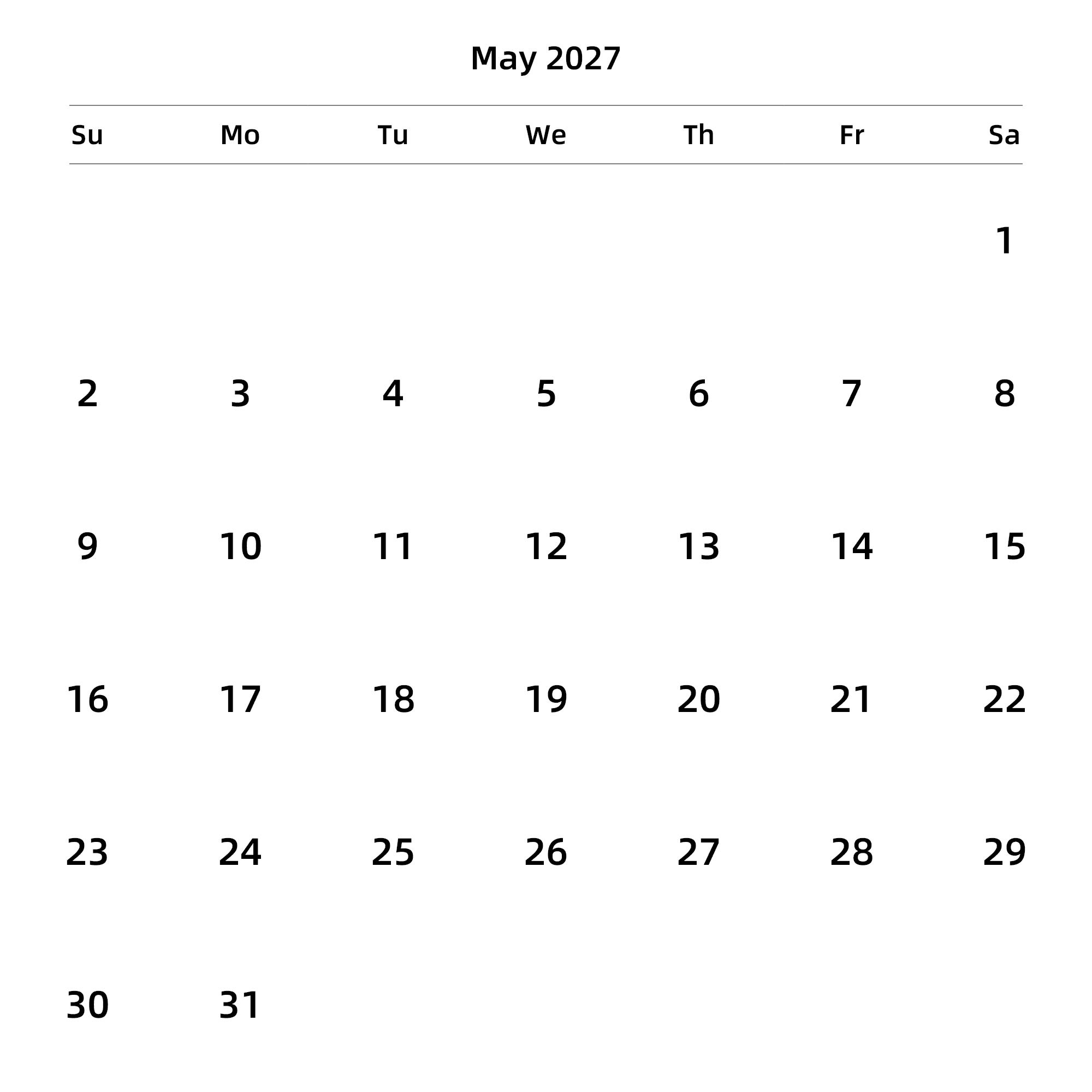 英文版 周日开始