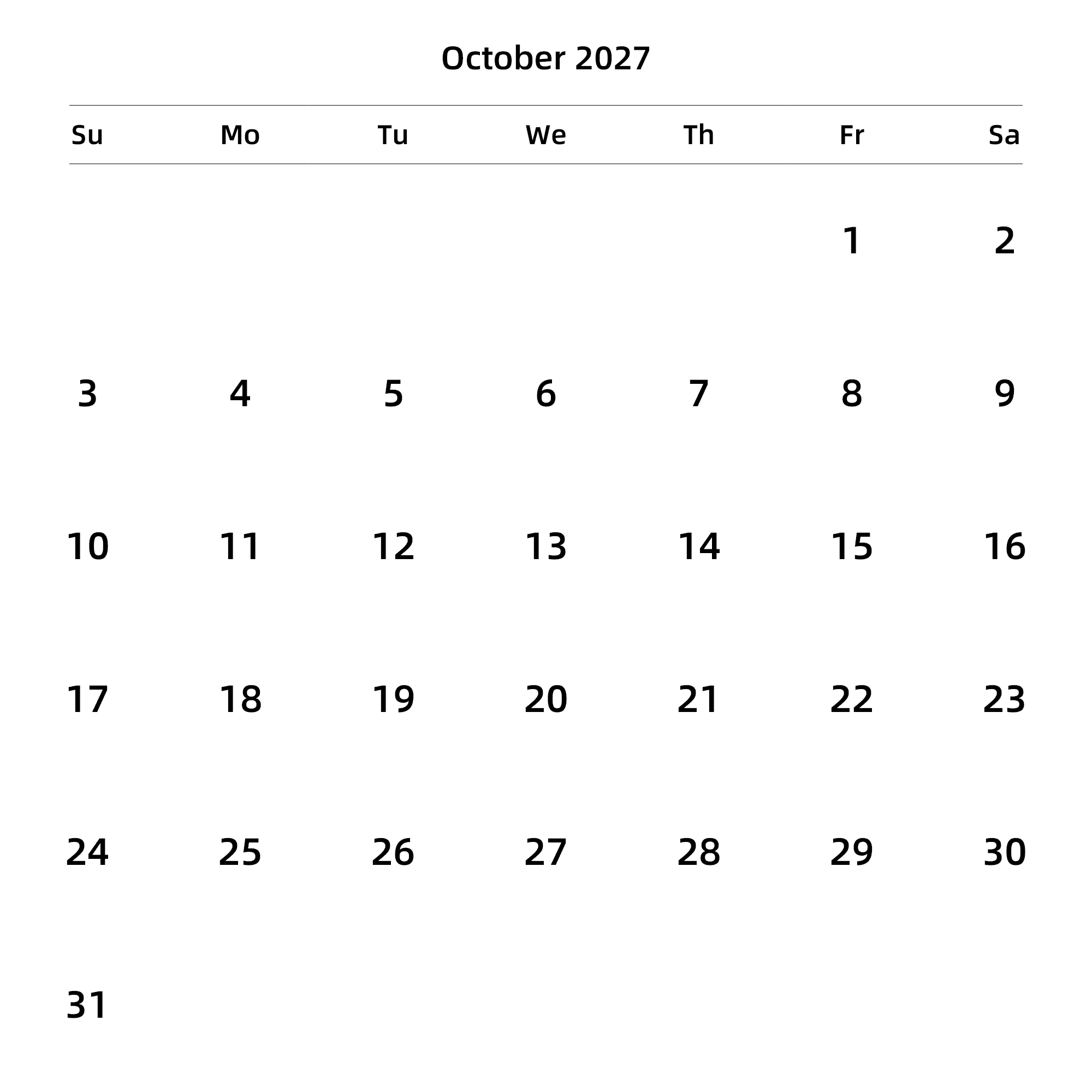 英文版 周日开始