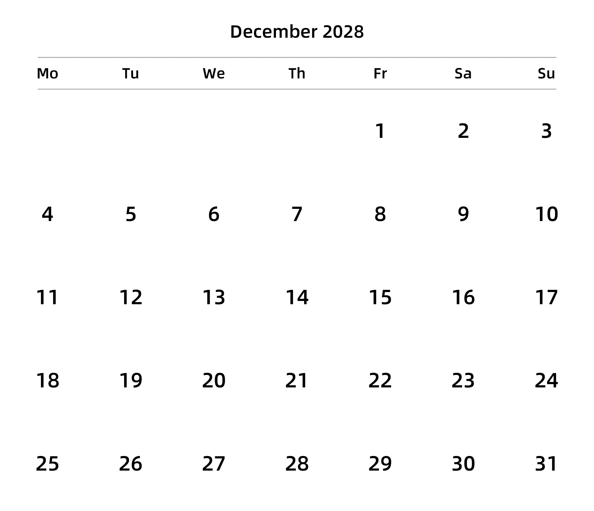 英文版 周一开始 带节假日调休安排