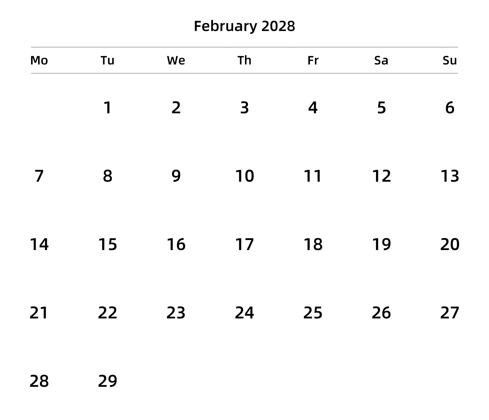 英文版 周一开始